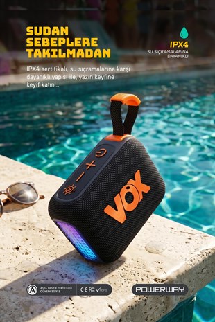 Vox Usb Hafıza Kartı Aux Led Işıklı Bluetooth Hoparlör Hi-Fi Ses Bombası