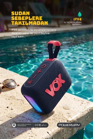 Vox Usb Hafıza Kartı Aux Led Işıklı Bluetooth Hoparlör Hi-Fi Ses Bombası