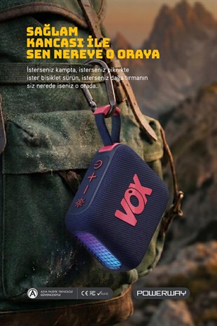 Vox Usb Hafıza Kartı Aux Led Işıklı Bluetooth Hoparlör Hi-Fi Ses Bombası