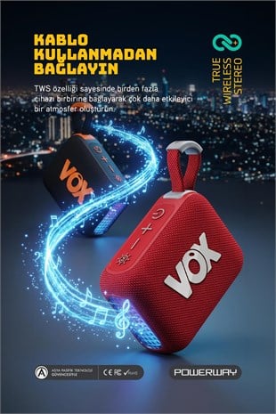 Vox Usb Hafıza Kartı Aux Led Işıklı Bluetooth Hoparlör Hi-Fi Ses Bombası