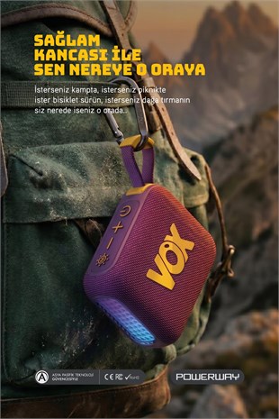 Vox Usb Hafıza Kartı Aux Led Işıklı Bluetooth Hoparlör Hi-Fi Ses Bombası