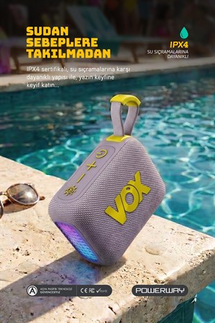 Vox Usb Hafıza Kartı Aux  Led Işıklı Bluetooth Hoparlör Hi-Fi Ses Bombası