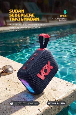 Vox Usb Hafıza Kartı Aux Led Işıklı Bluetooth Hoparlör Hi-Fi Ses Bombası