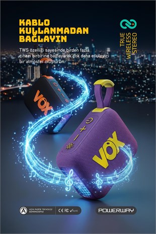 Vox Usb Hafıza Kartı Aux Led Işıklı Bluetooth Hoparlör Hi-Fi Ses Bombası