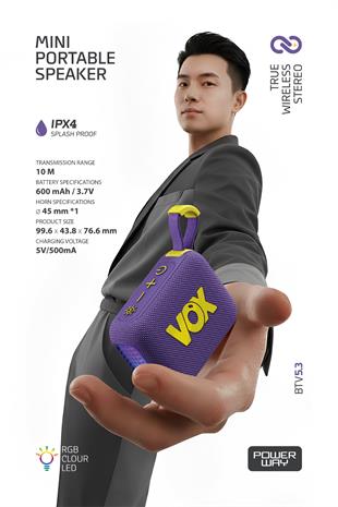 Vox Usb Hafıza Kartı Aux Radyo Led Işıklı Bluetooth Hoparlör Hi-Fi Ses Bombası