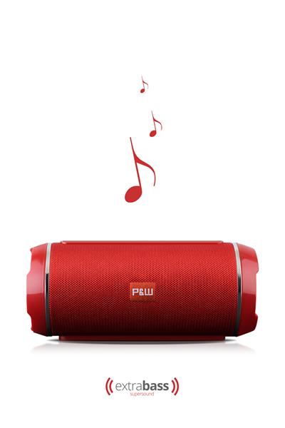 Powerway WRX05 Kırmızı SD Kart Aux Usb Girişli Kablosuz FM Radyo Bluetooh Hoparlör