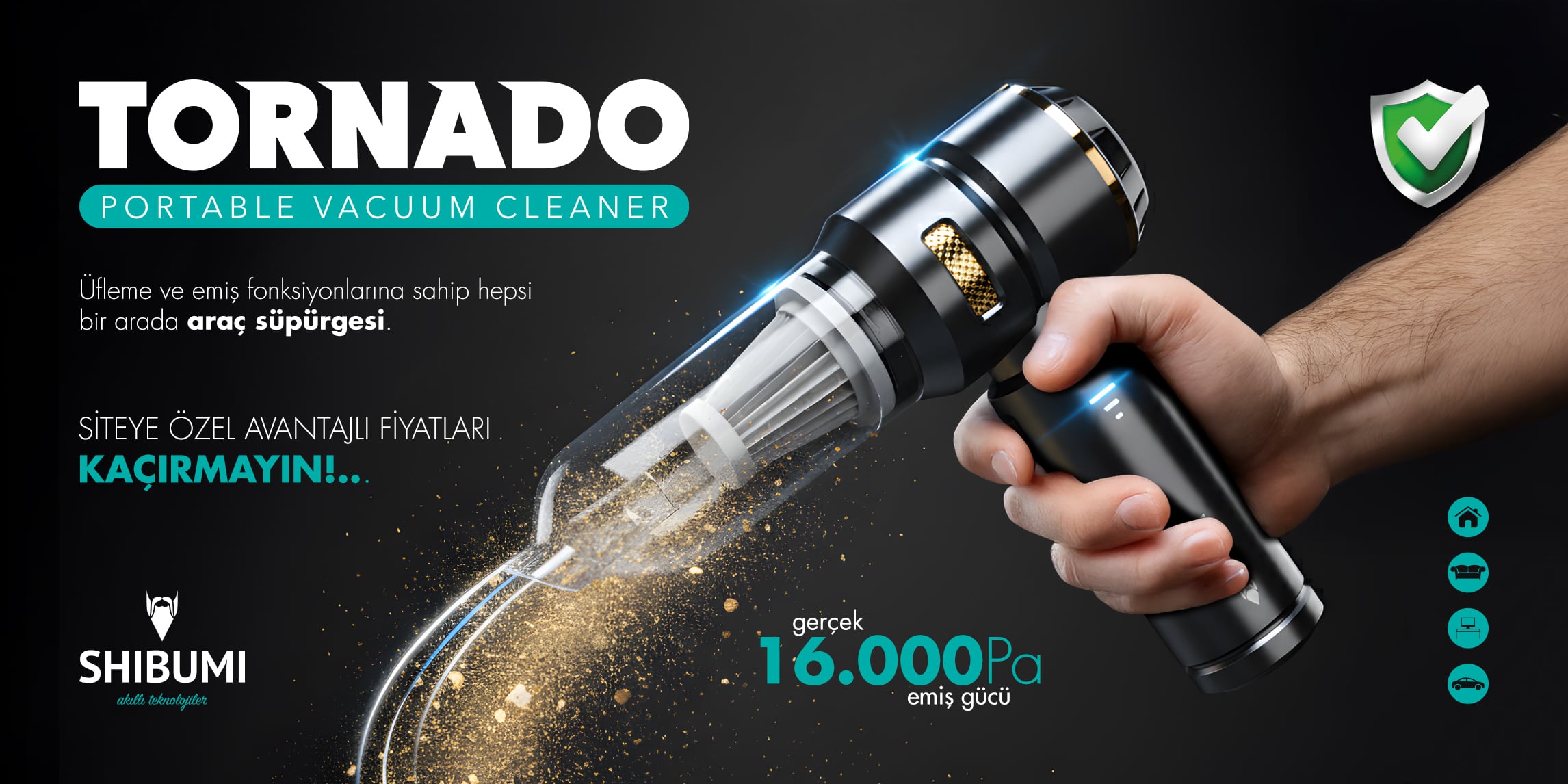 TORNADO KABLOSUZ ARAÇ İÇİ PÜRÜGE