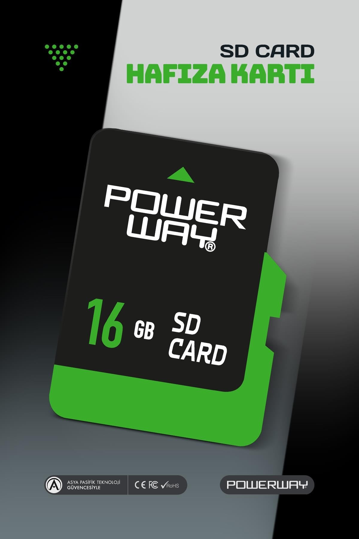Powerway 16 GB Micro SD Hafıza Kartı Class 10 Adaptör Dahil