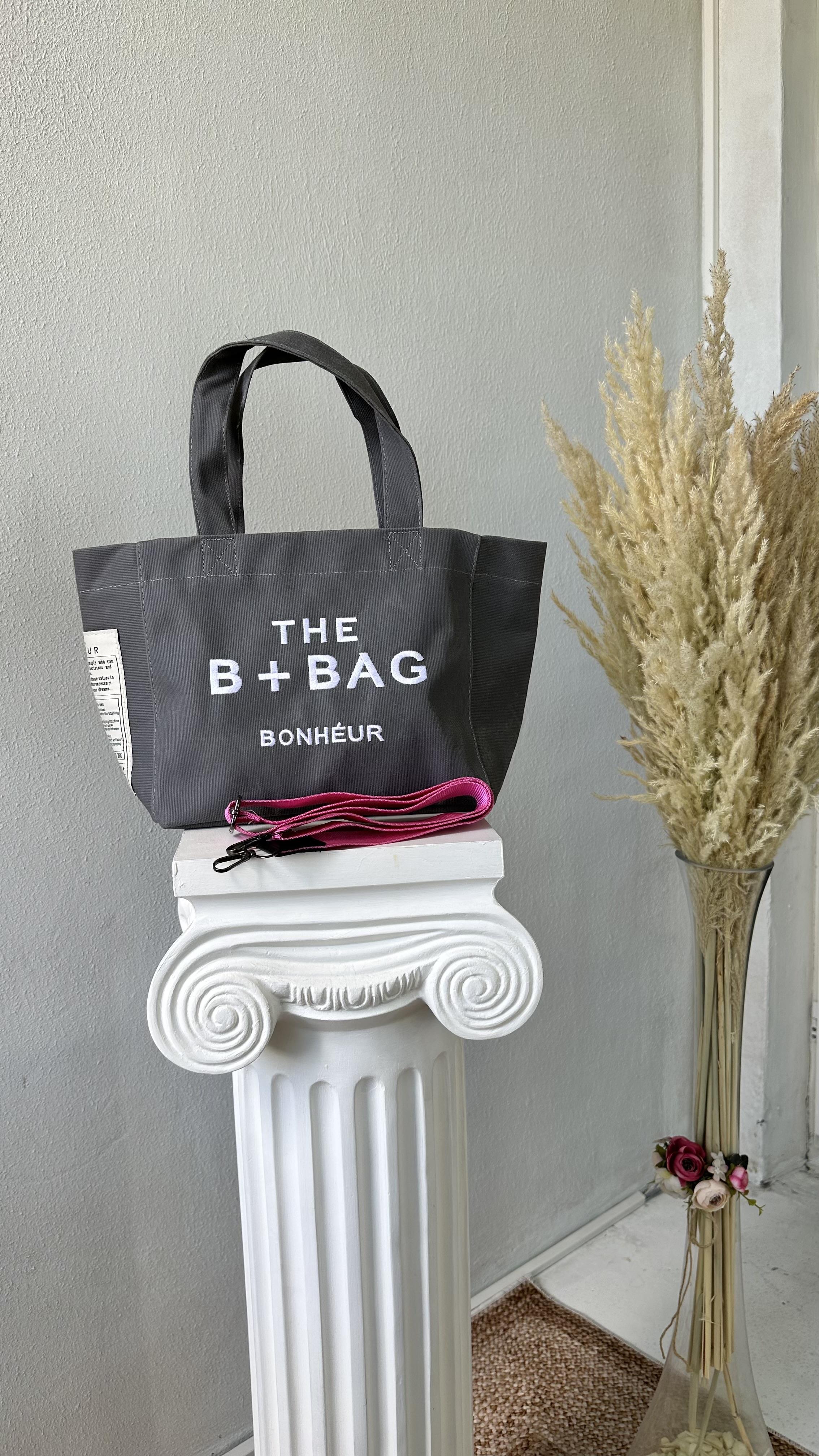 Antrasit bonjeur kanvas kumaş omuz askılı tote bag çanta