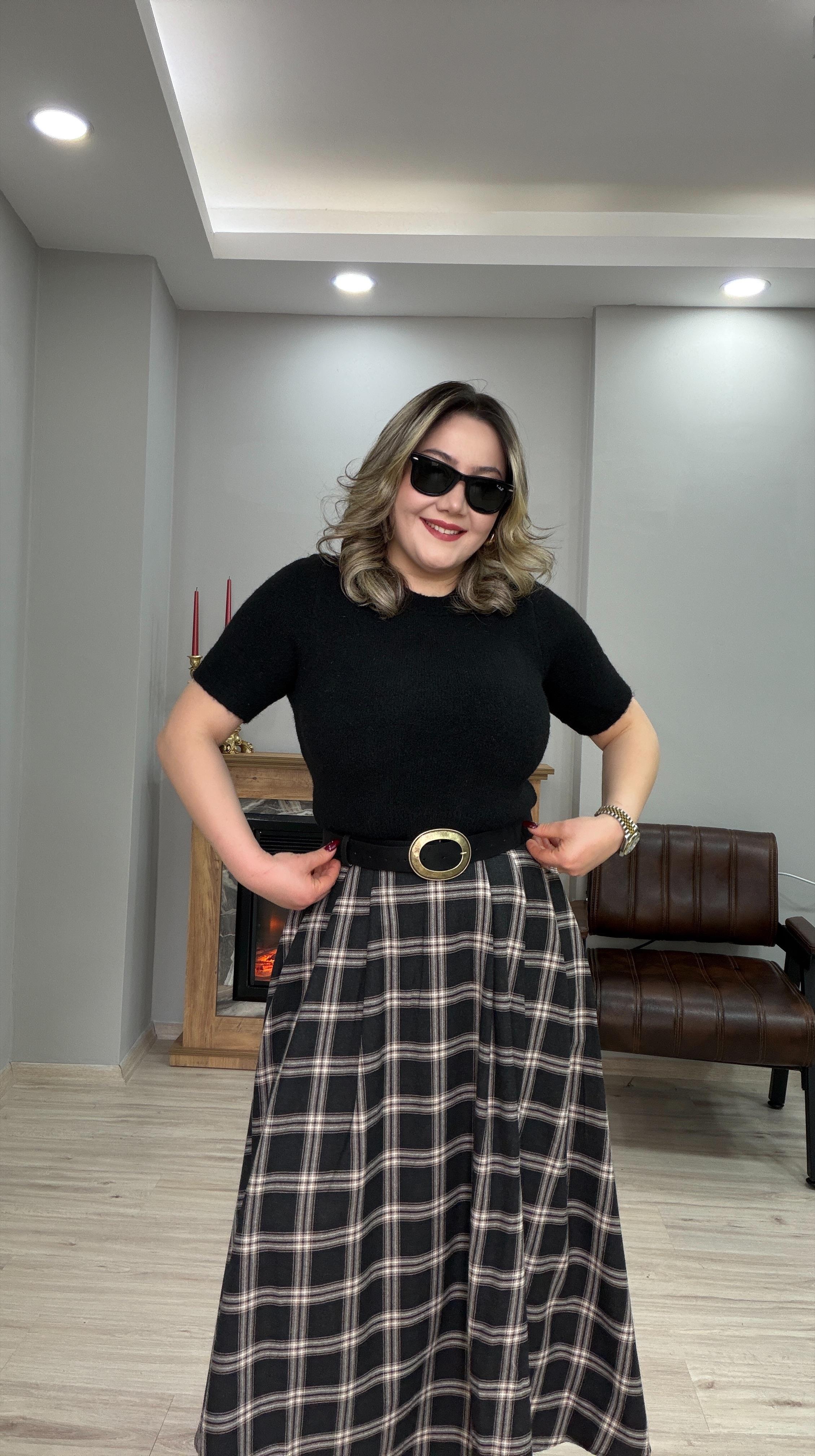 BELDEN LASTİKLİ EKOSE ETEK  KAHVE