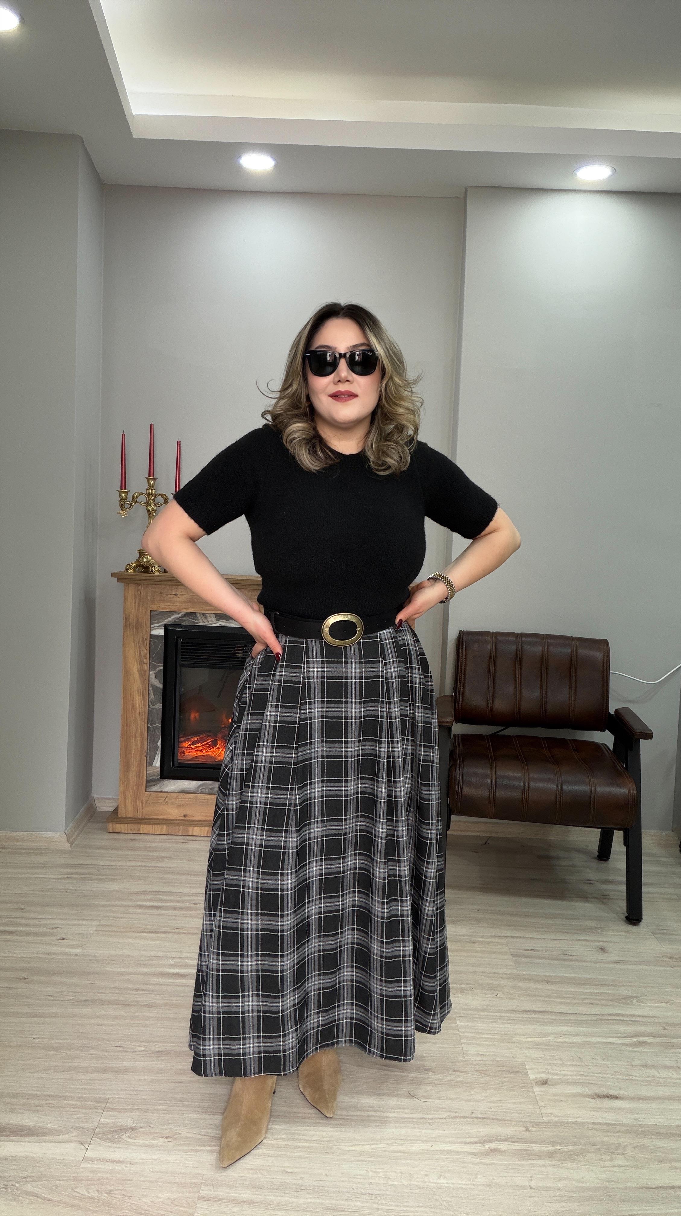 BELDEN LASTİKLİ EKOSE ETEK SİYAH