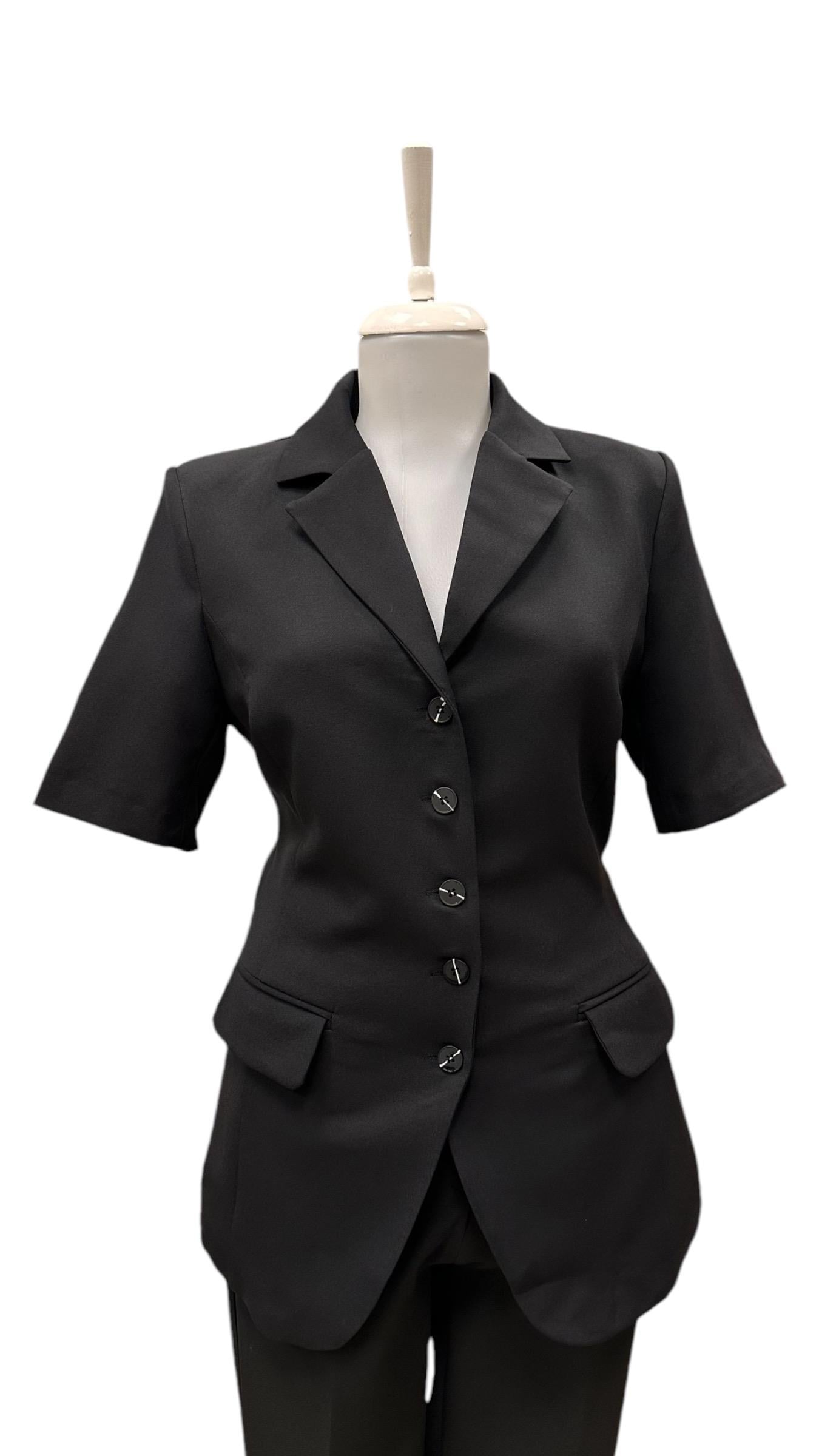 BELDEN OTURTMALI KISA KOL BLAZER CEKET SİYAH