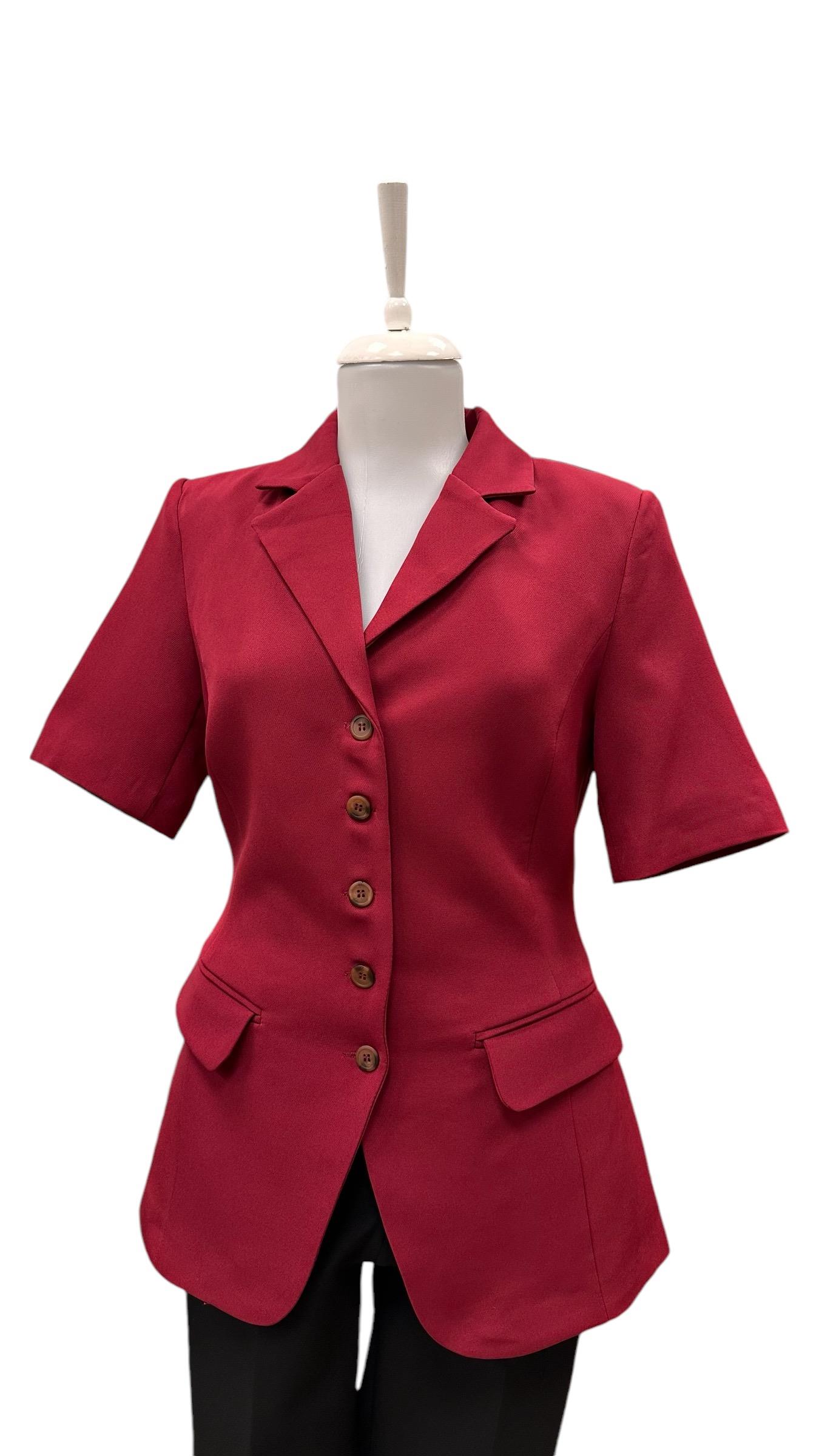 BELDEN OTURTMALI KISA KOL BLAZER CEKET VİŞNE