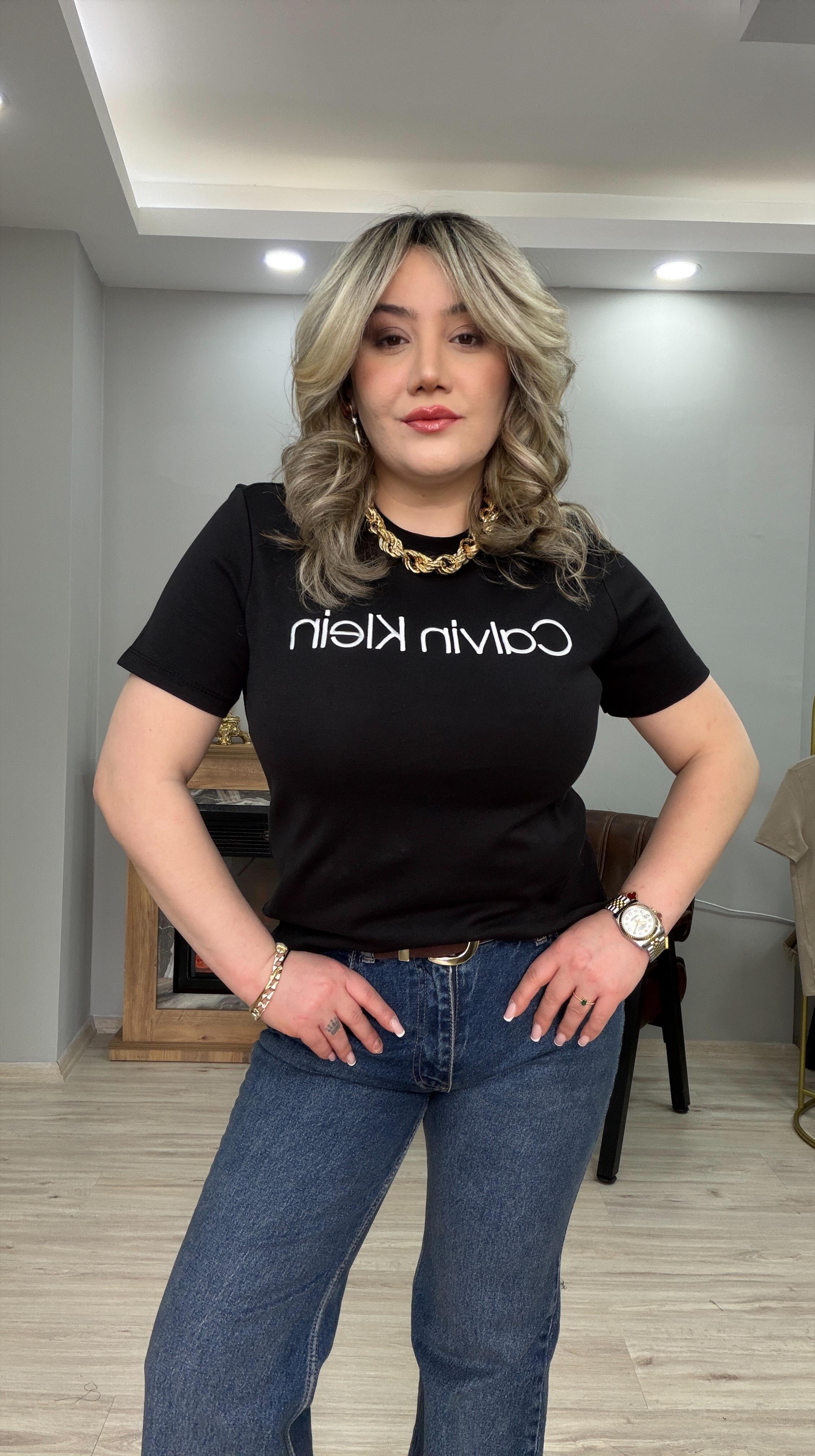 CK BASKILI BASİC T-SHIRT SİYAH