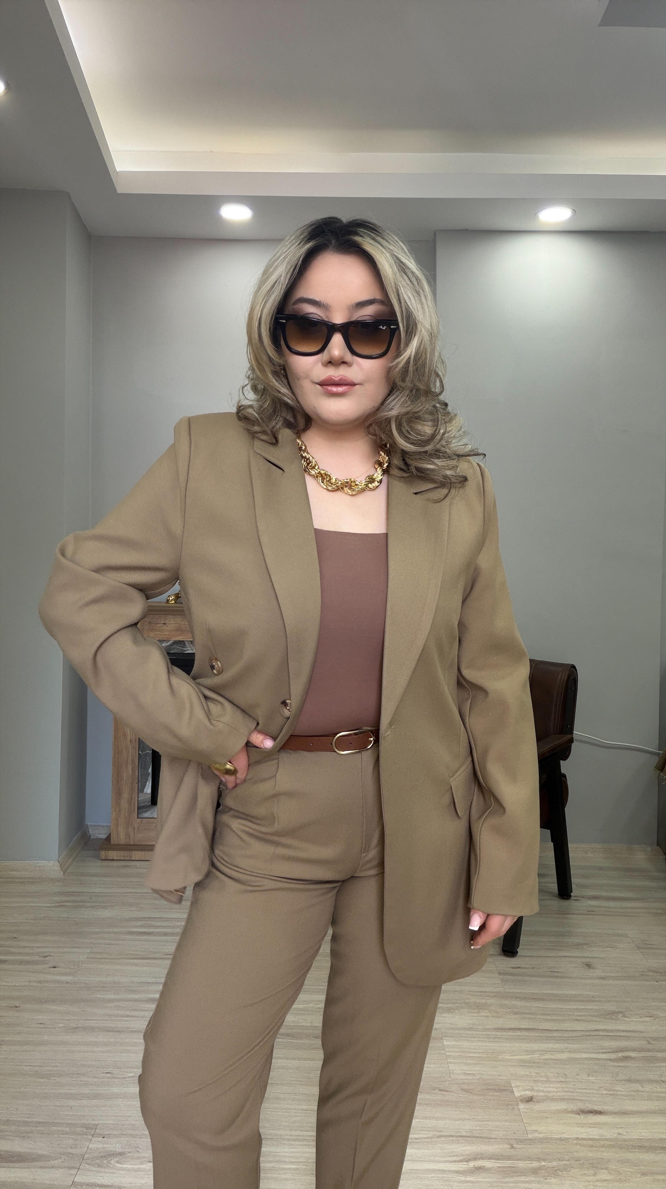 DÜĞMELİ BLAZER CEKET CAMEL