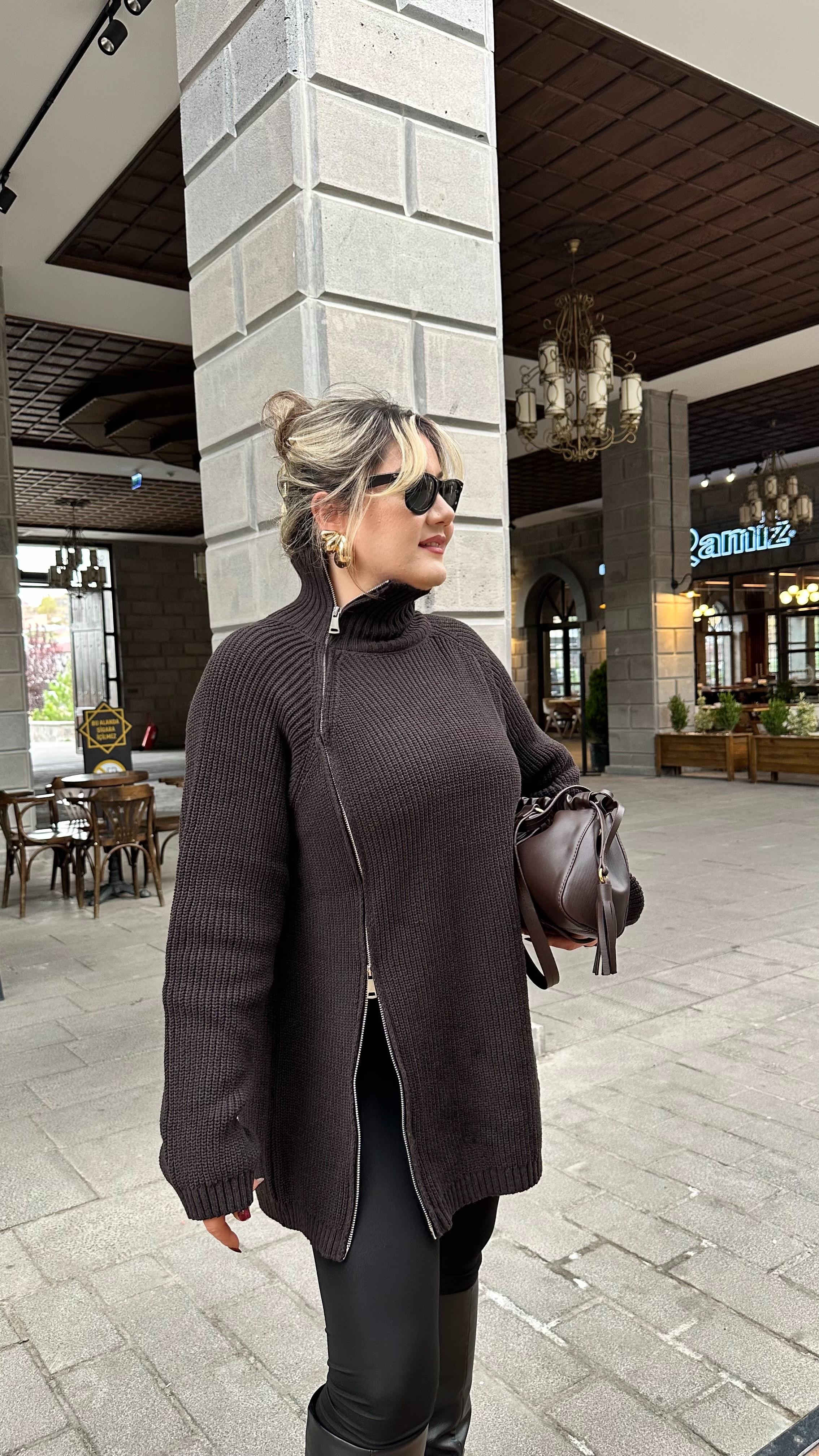 FERMUARLI TARZ HIRKA KAZAK KAHVE