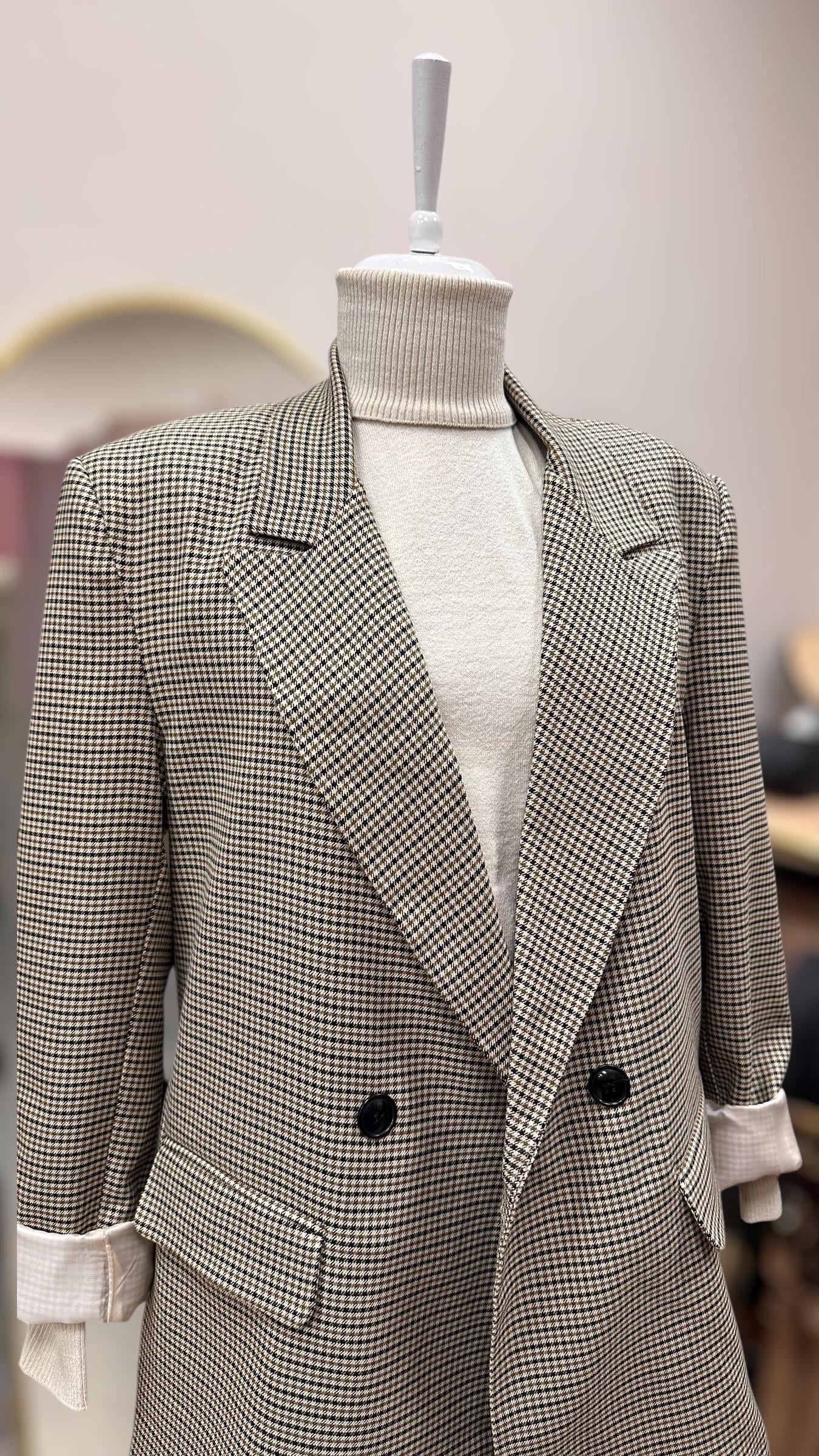 KARELİ KRUVAZE BLAZER CEKET