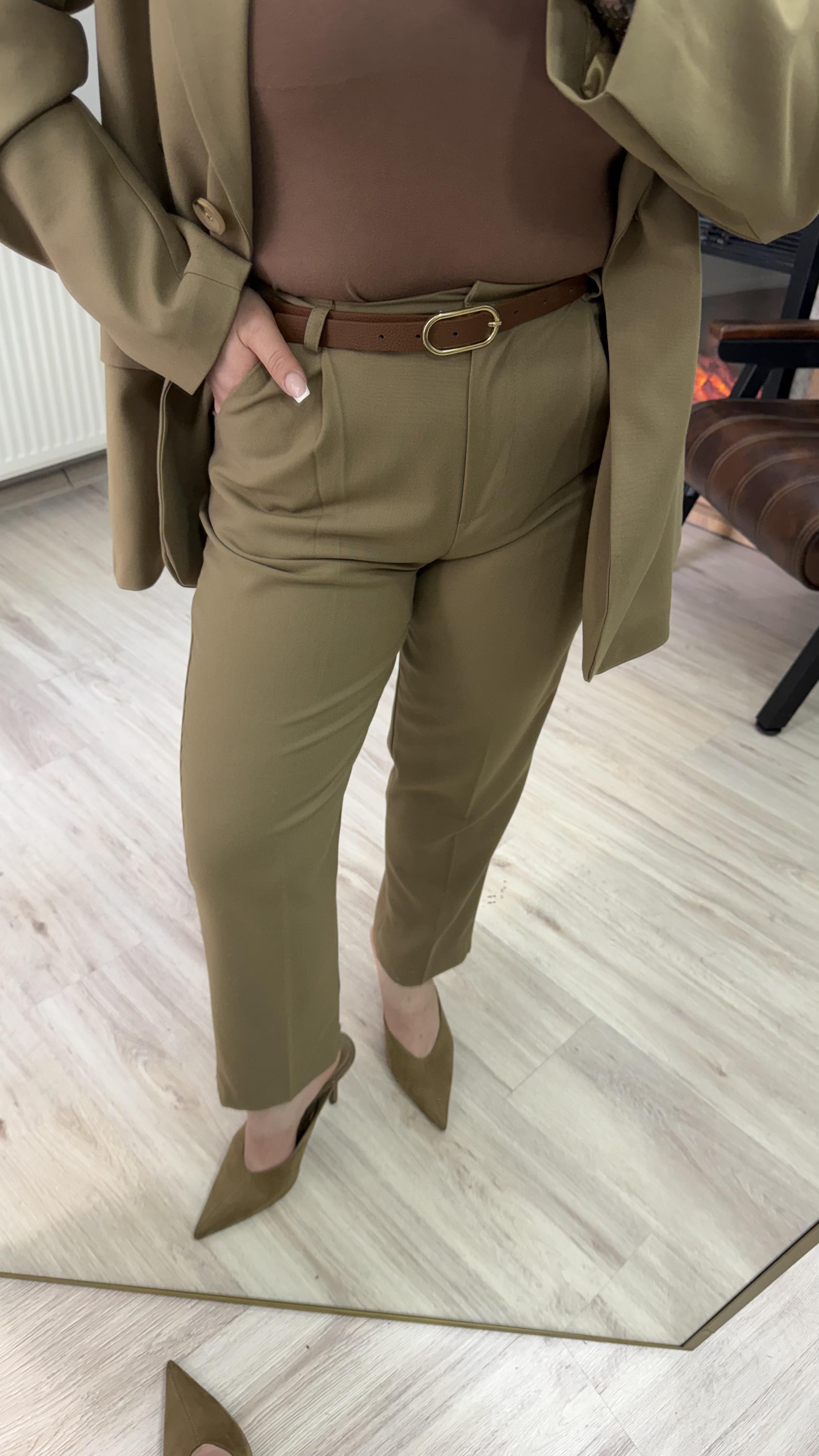 KEMERLİ CAMEL PANTOLON 