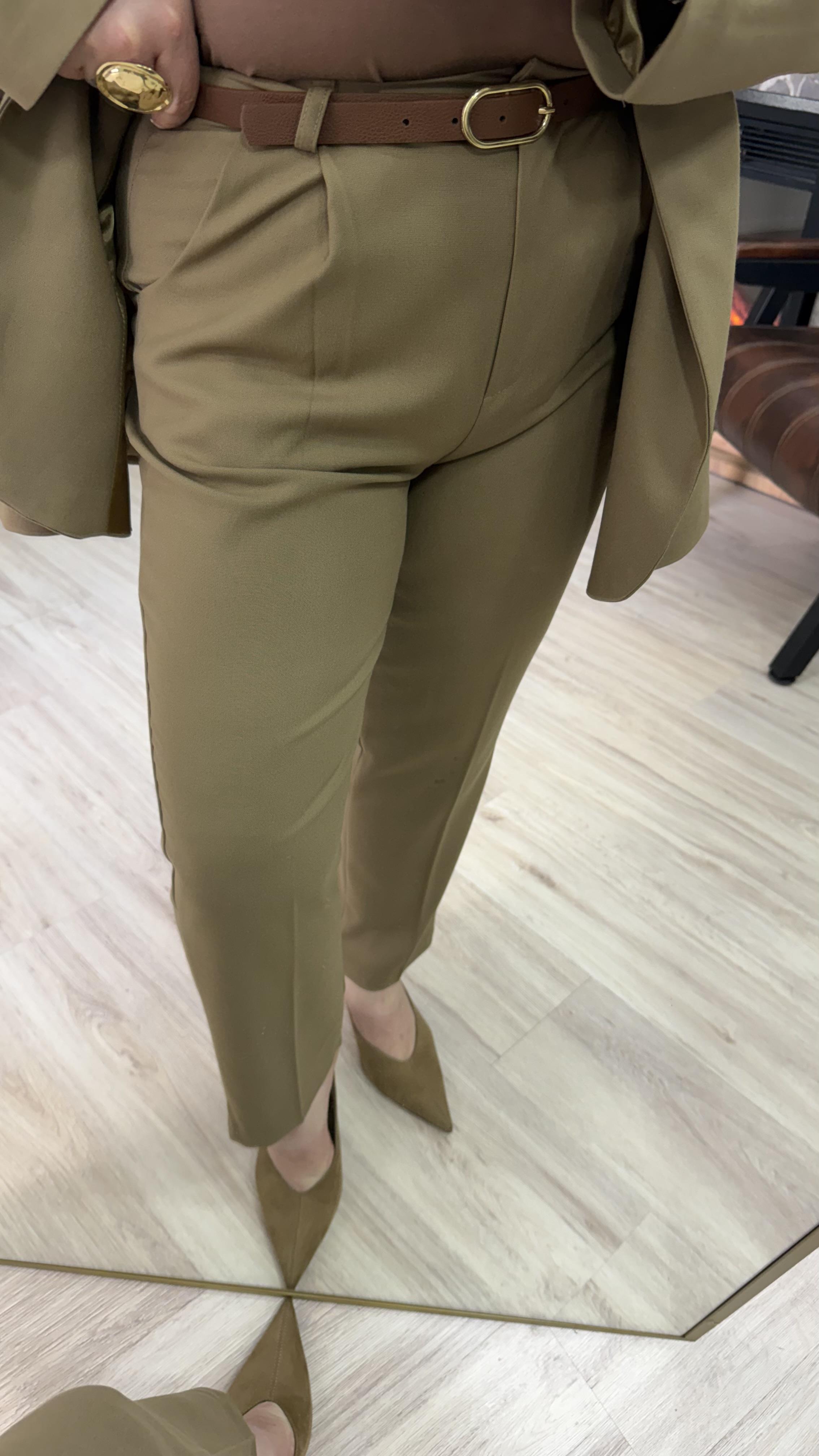 KEMERLİ CAMEL PANTOLON 