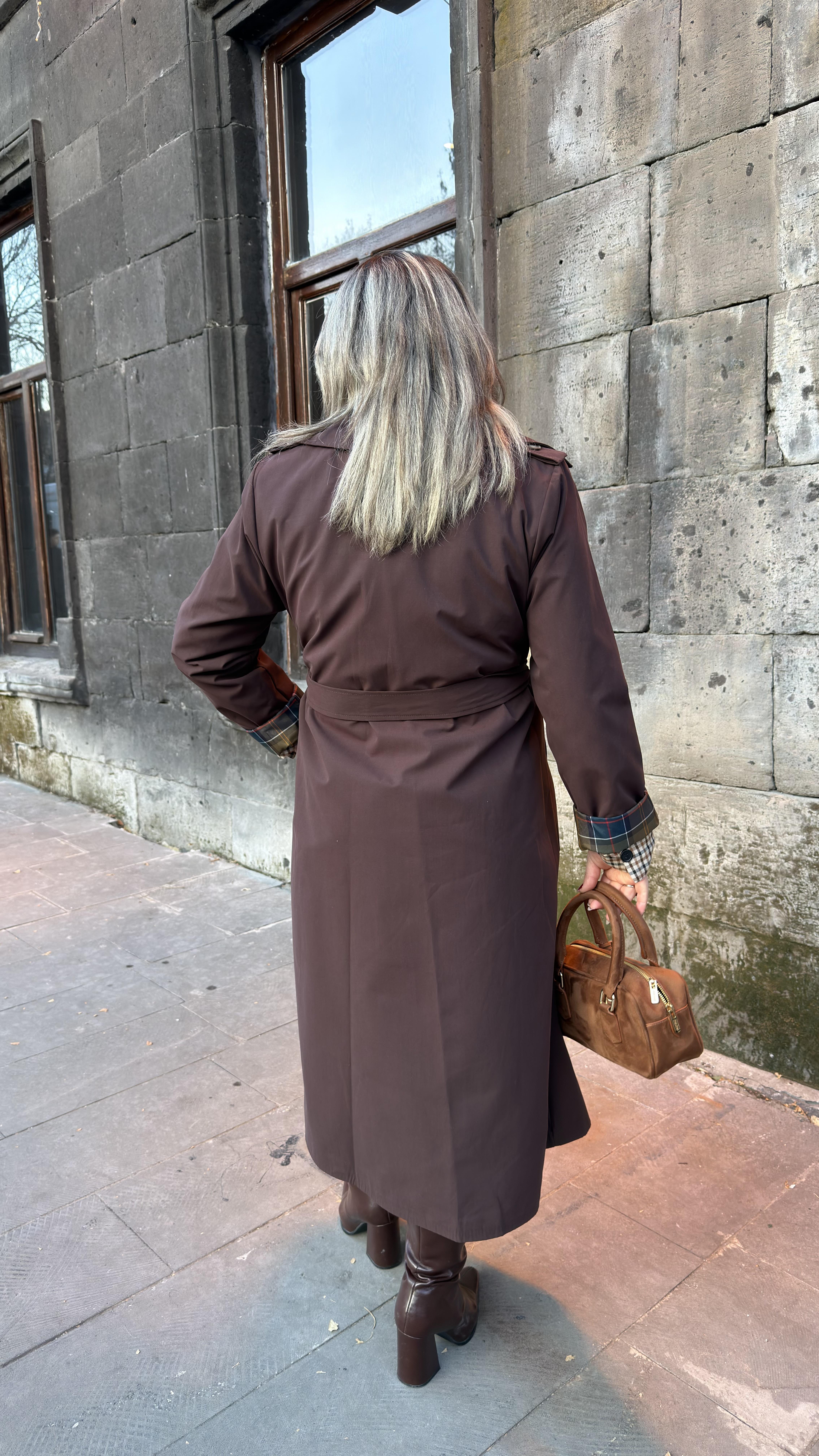 KLASİK MODEL TRENÇKOT KAHVE