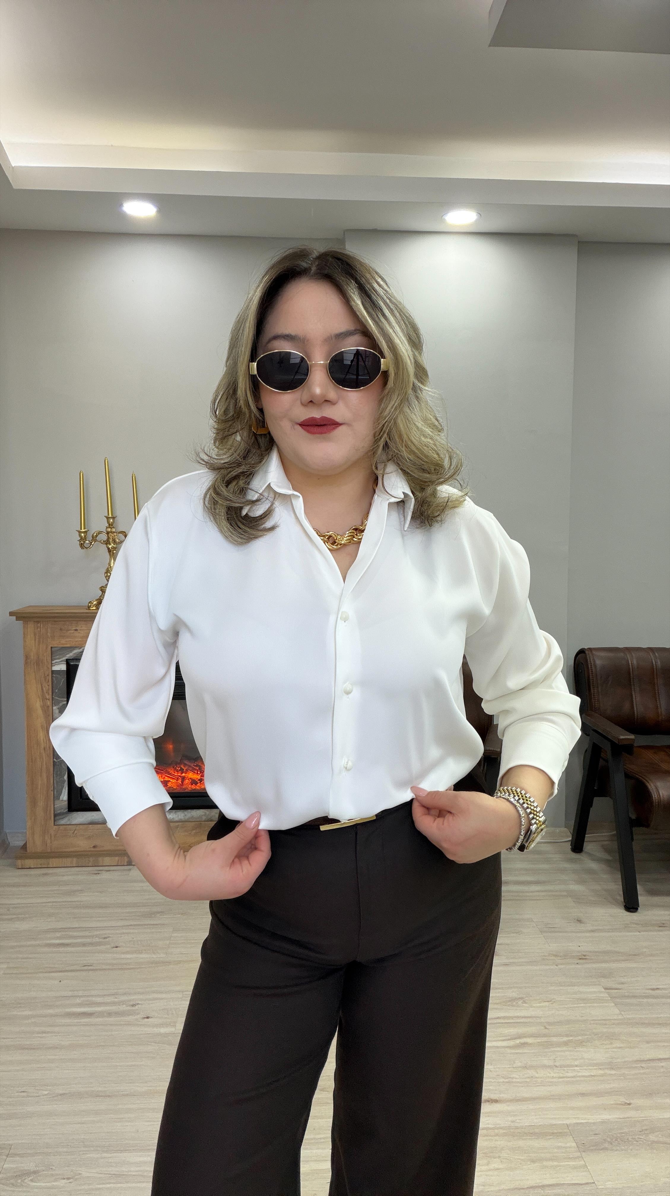 KLASİK SATEN GÖMLEK EKRU