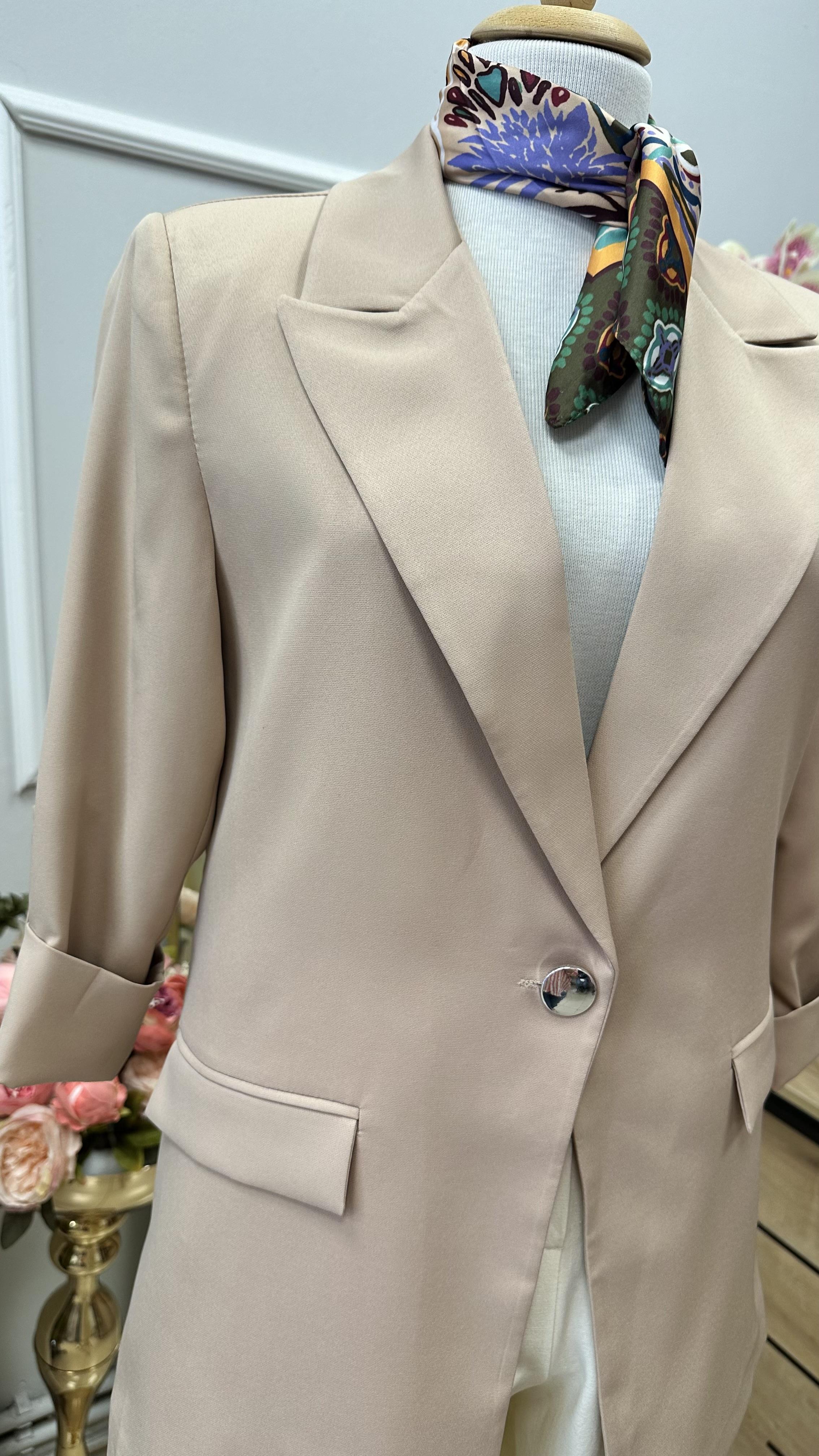 KOL DÜĞME DETAYLI BLAZER CEKET CAMEL