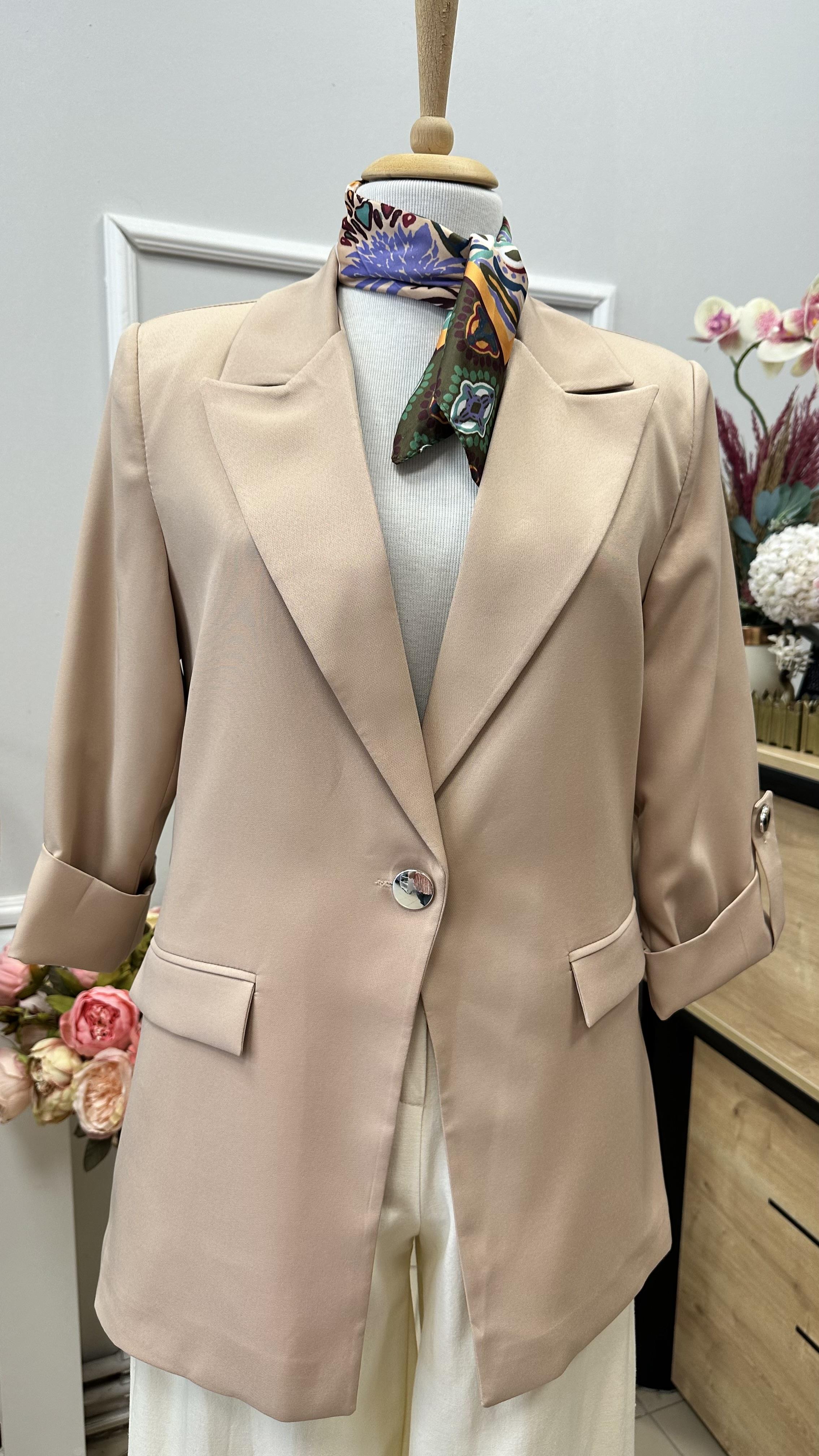 KOL DÜĞME DETAYLI BLAZER CEKET CAMEL