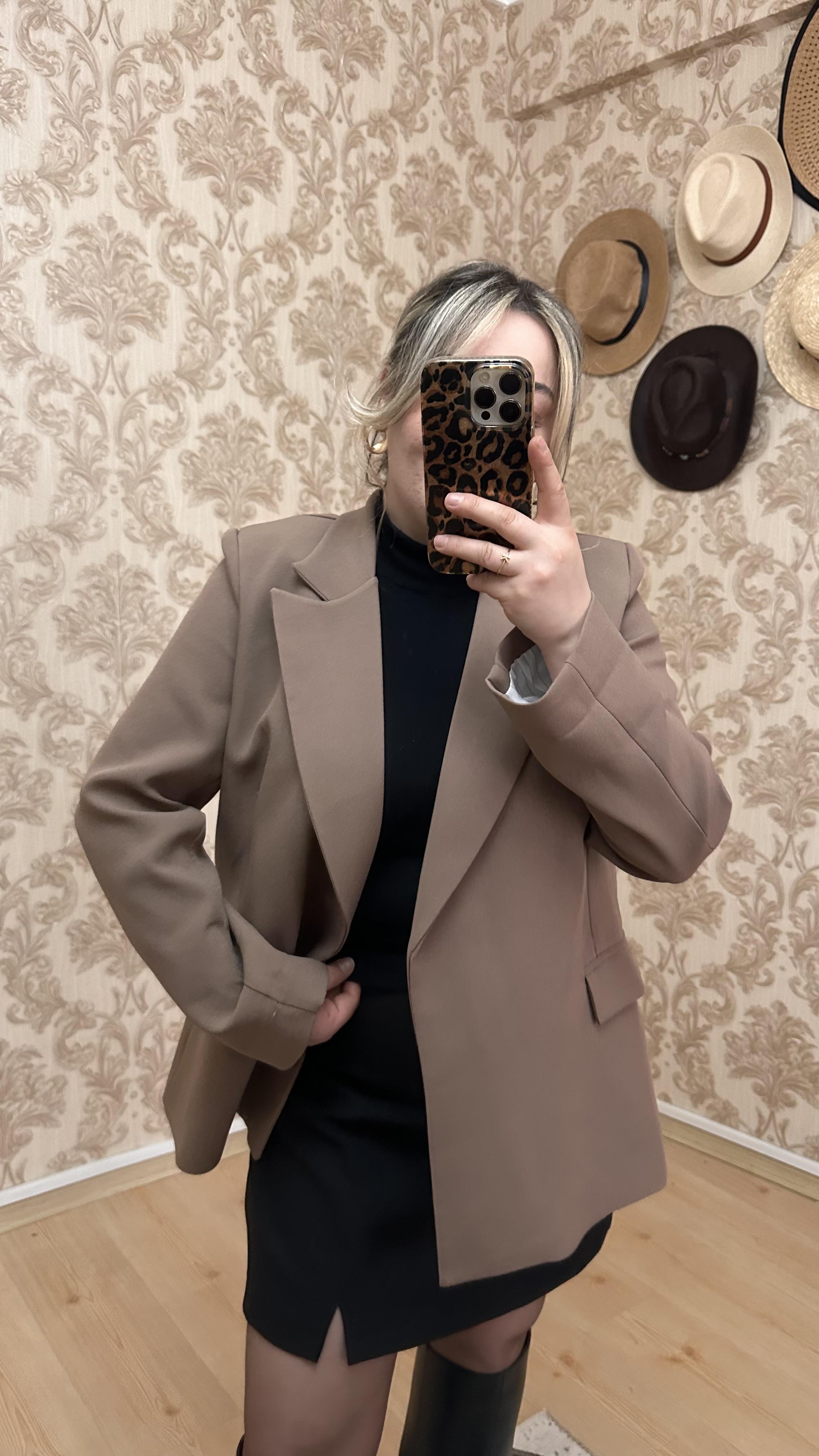 KOL KATLAMALI BLAZER CEKET VİZON