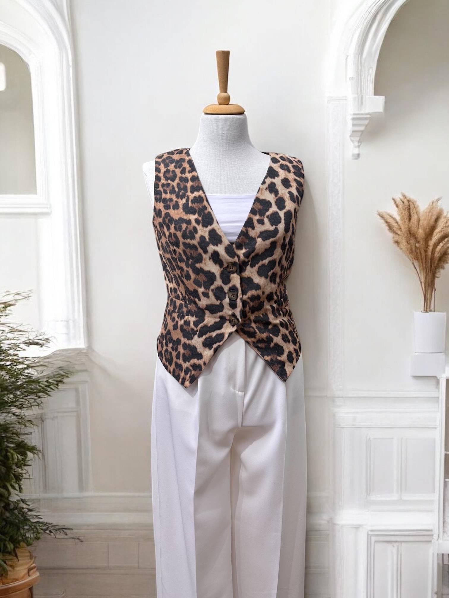 LEOPAR DESEN CEPKEN YELEK
