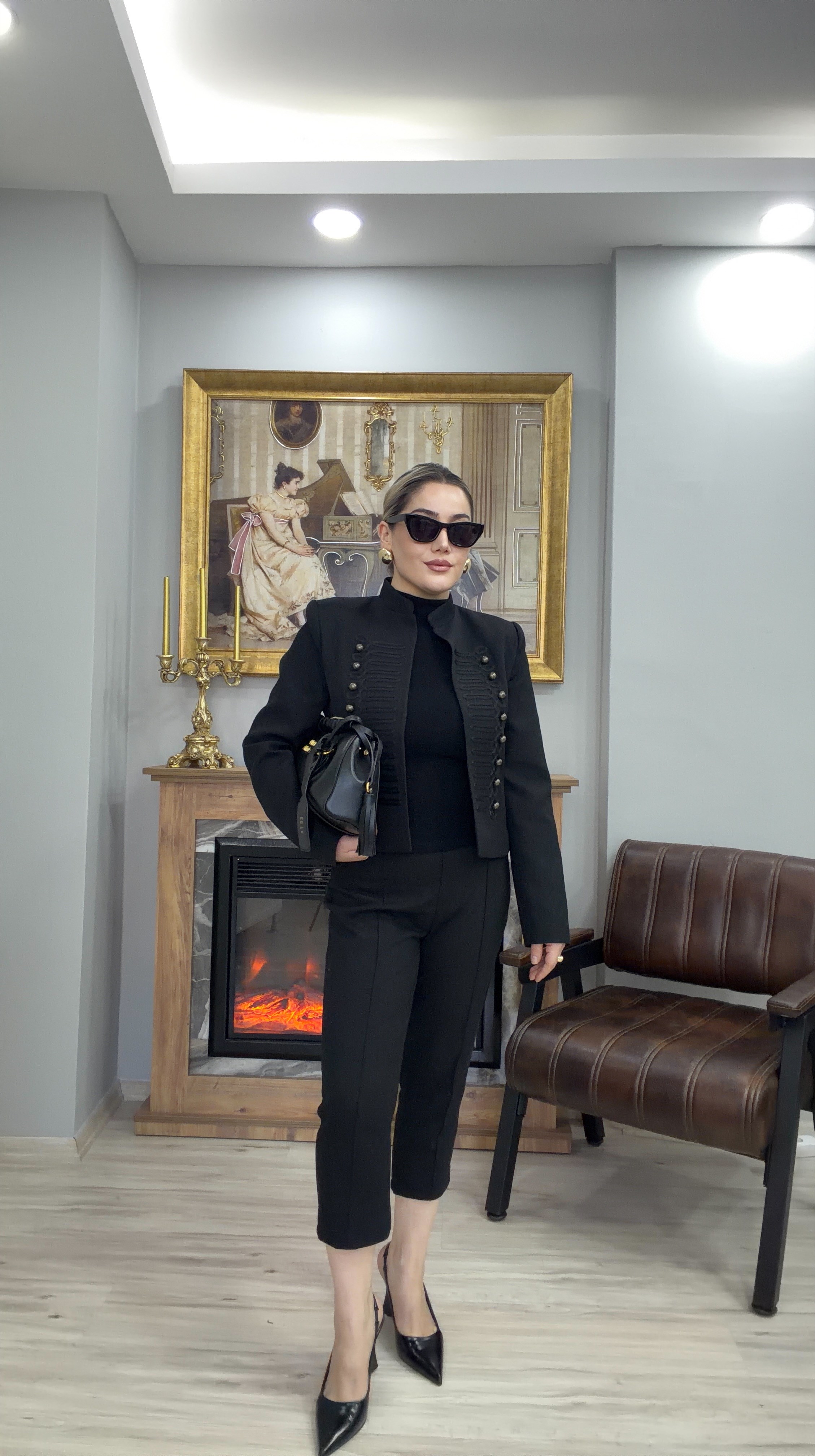 MALORİN DÜĞME DETAYLI CEKET SİYAH
