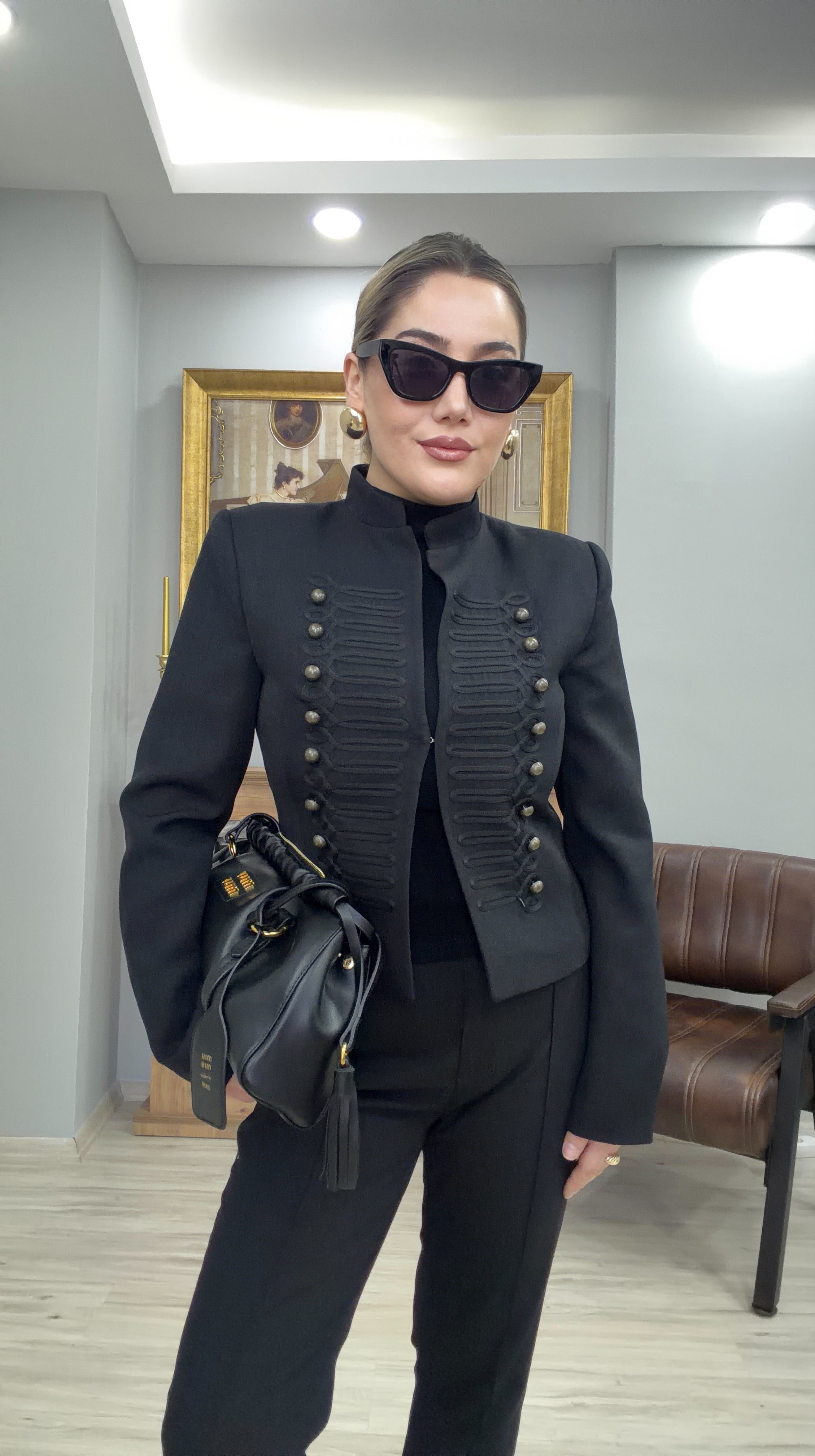 MALORİN DÜĞME DETAYLI CEKET SİYAH
