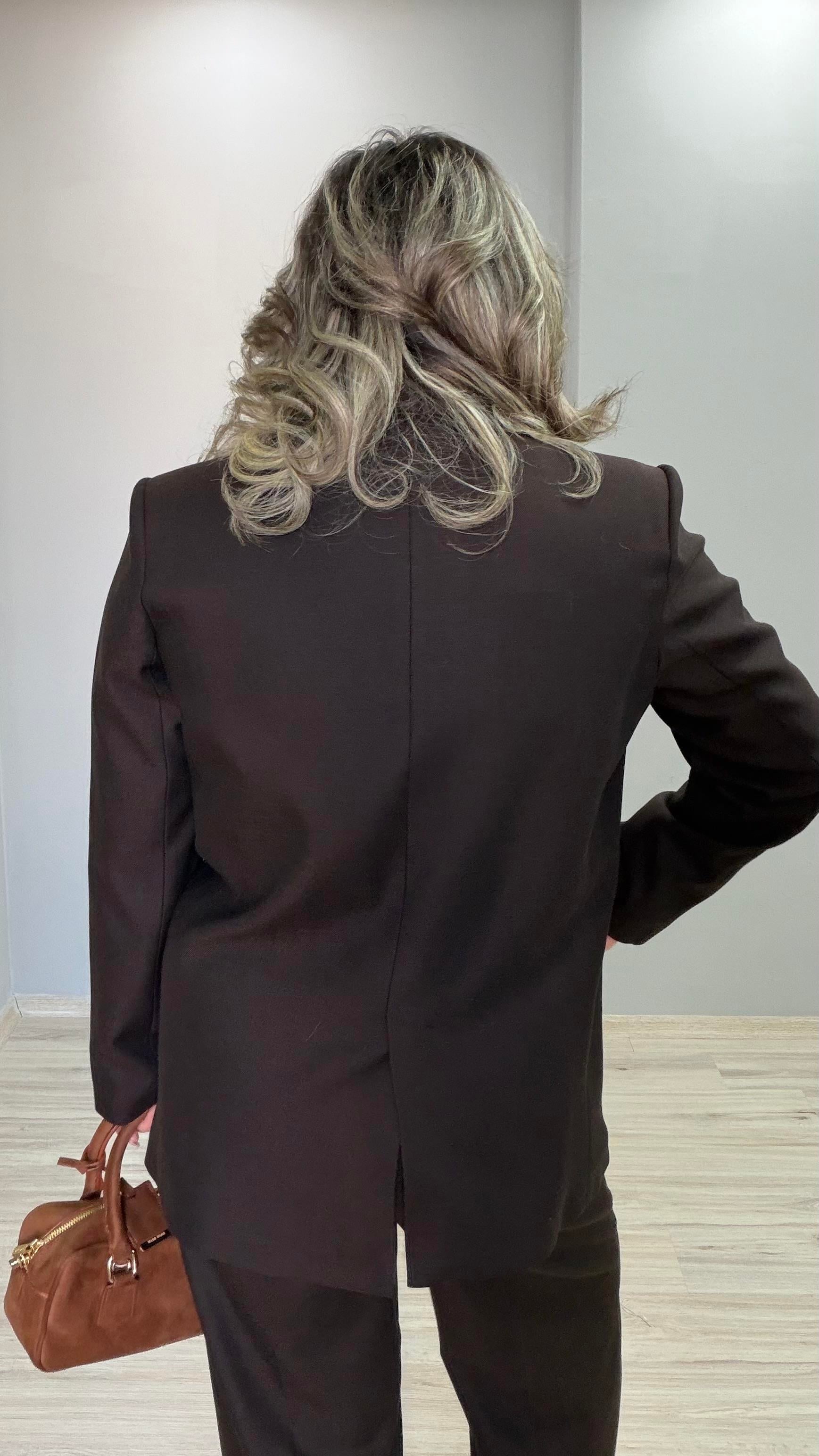 TEK DÜĞMELİ KLASİK BLAZER CEKET ACI KAHVE