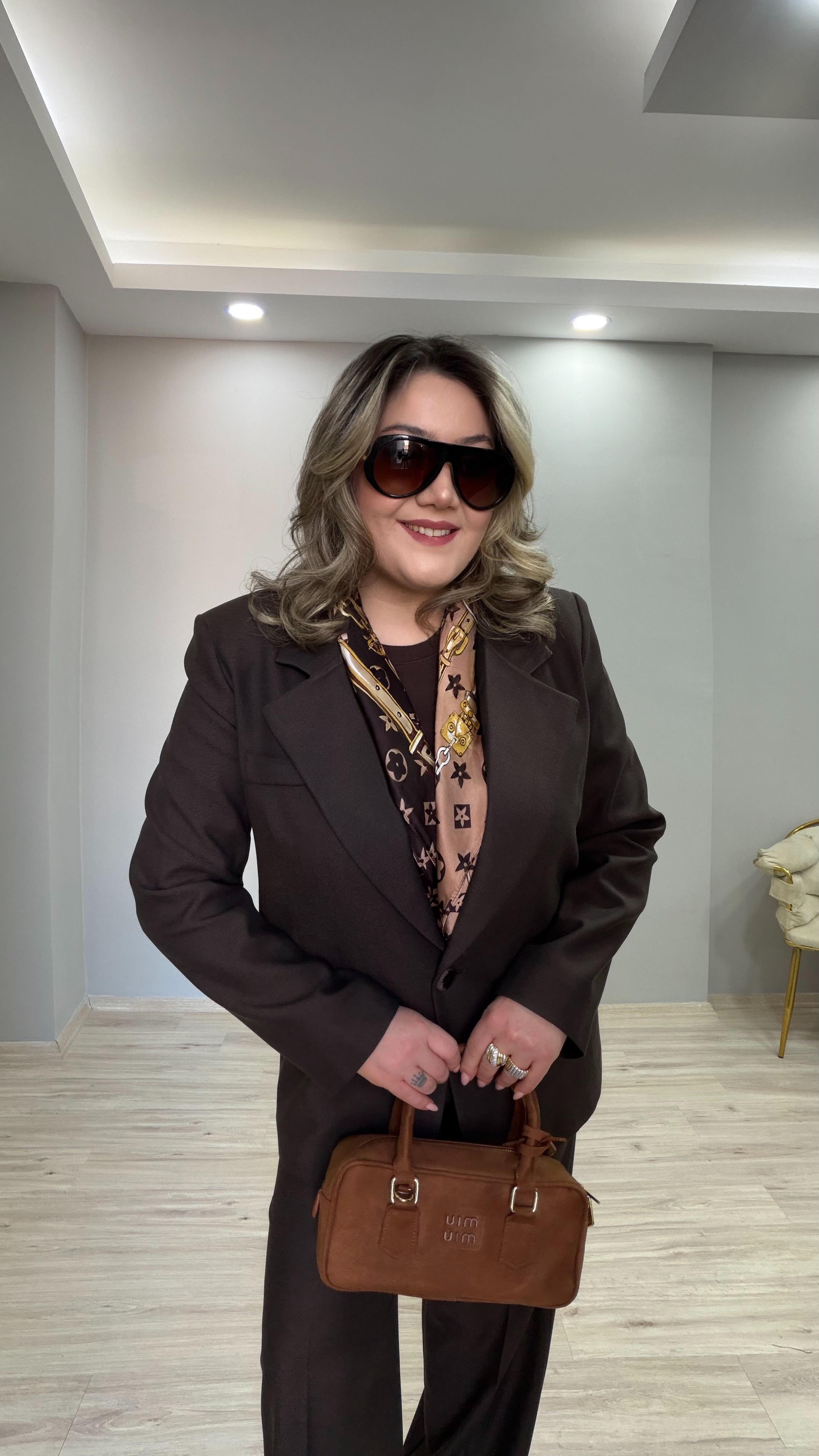 TEK DÜĞMELİ KLASİK BLAZER CEKET KAHVE