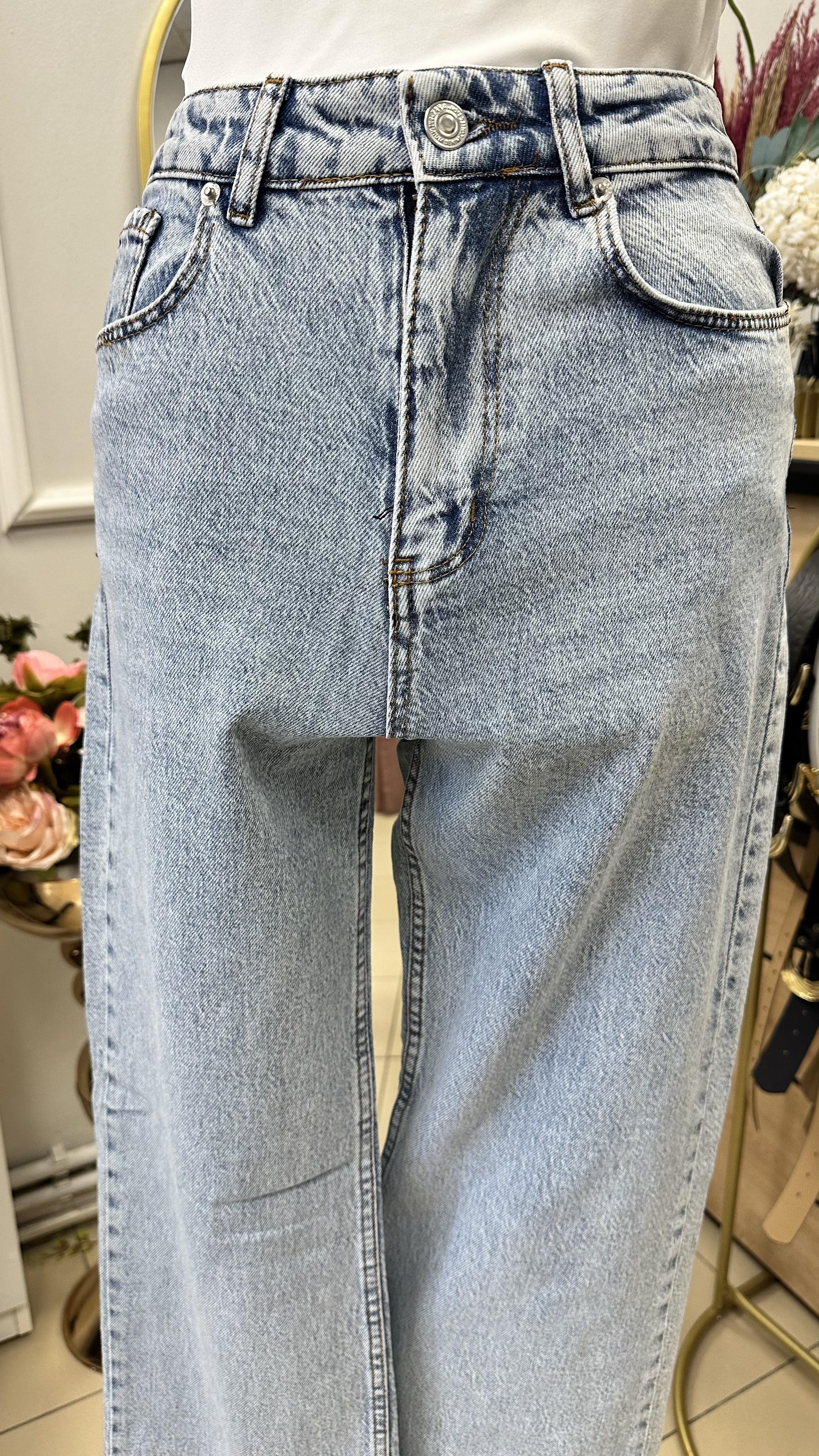 ZR BUZ MAVİ WIDE-LEG JEAN