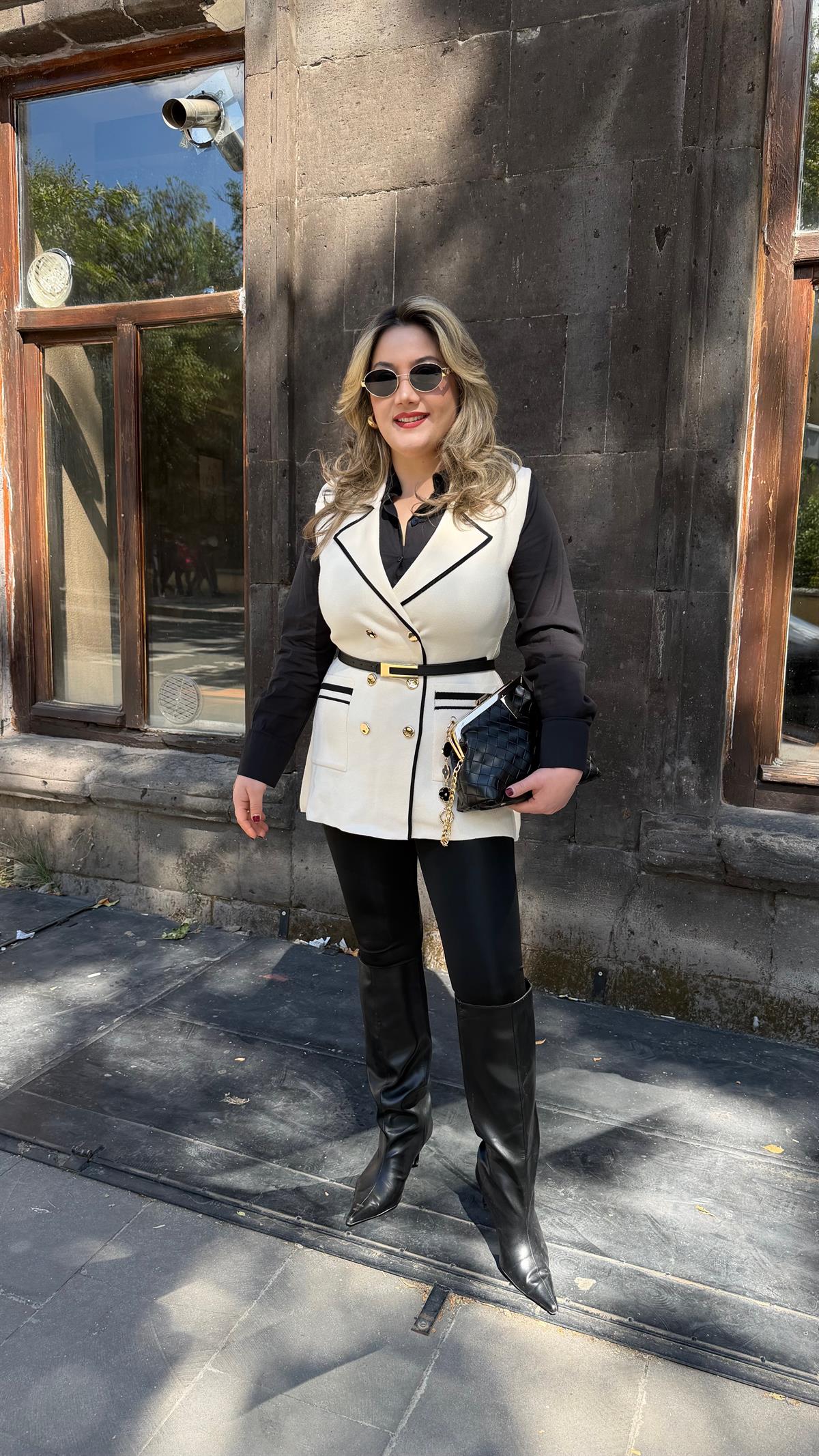 BİYELİ KRUVAZE TRİKO YELEK EKRU