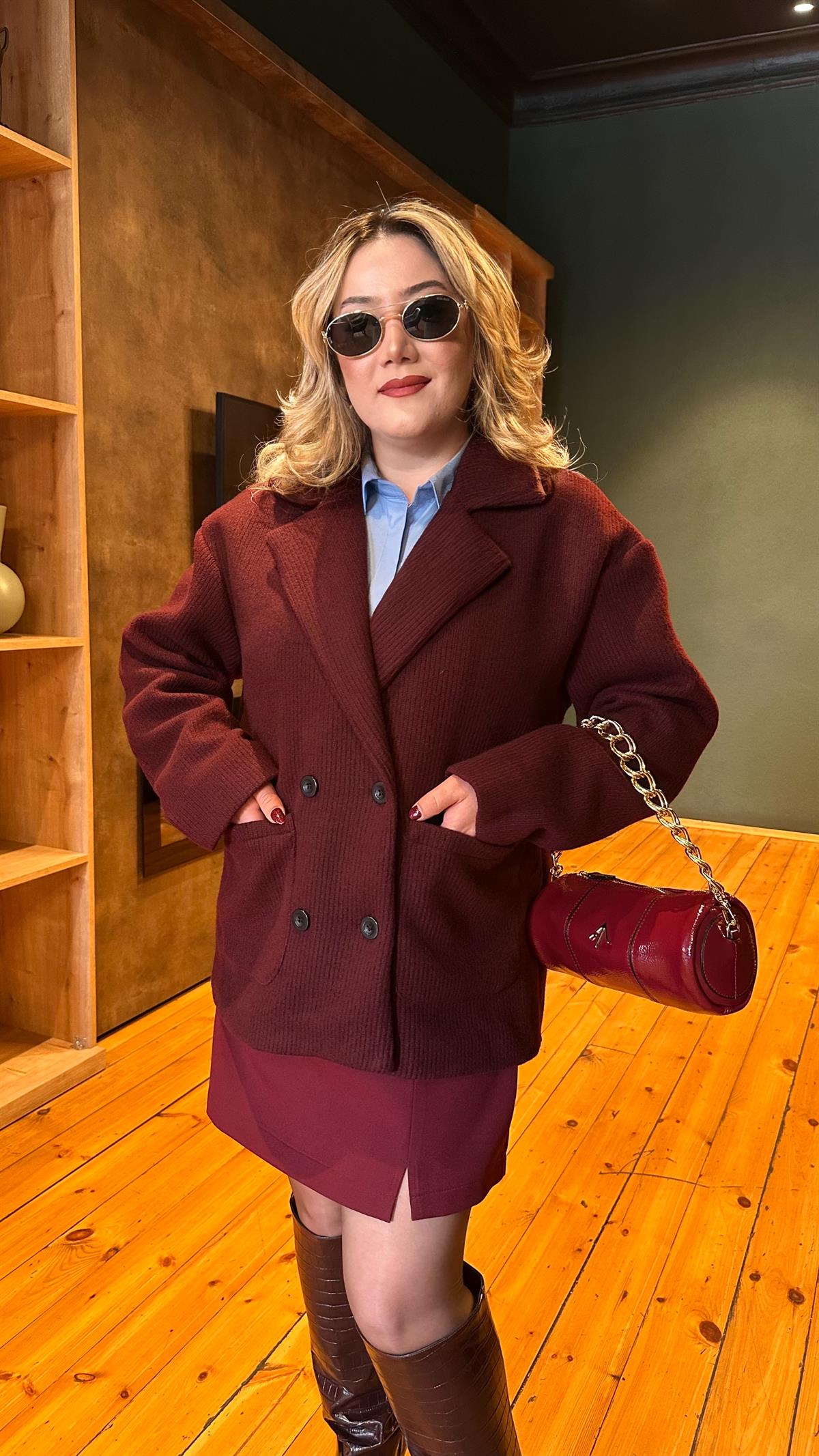 BORDO İÇ ASTARLI HIRKA CEKET