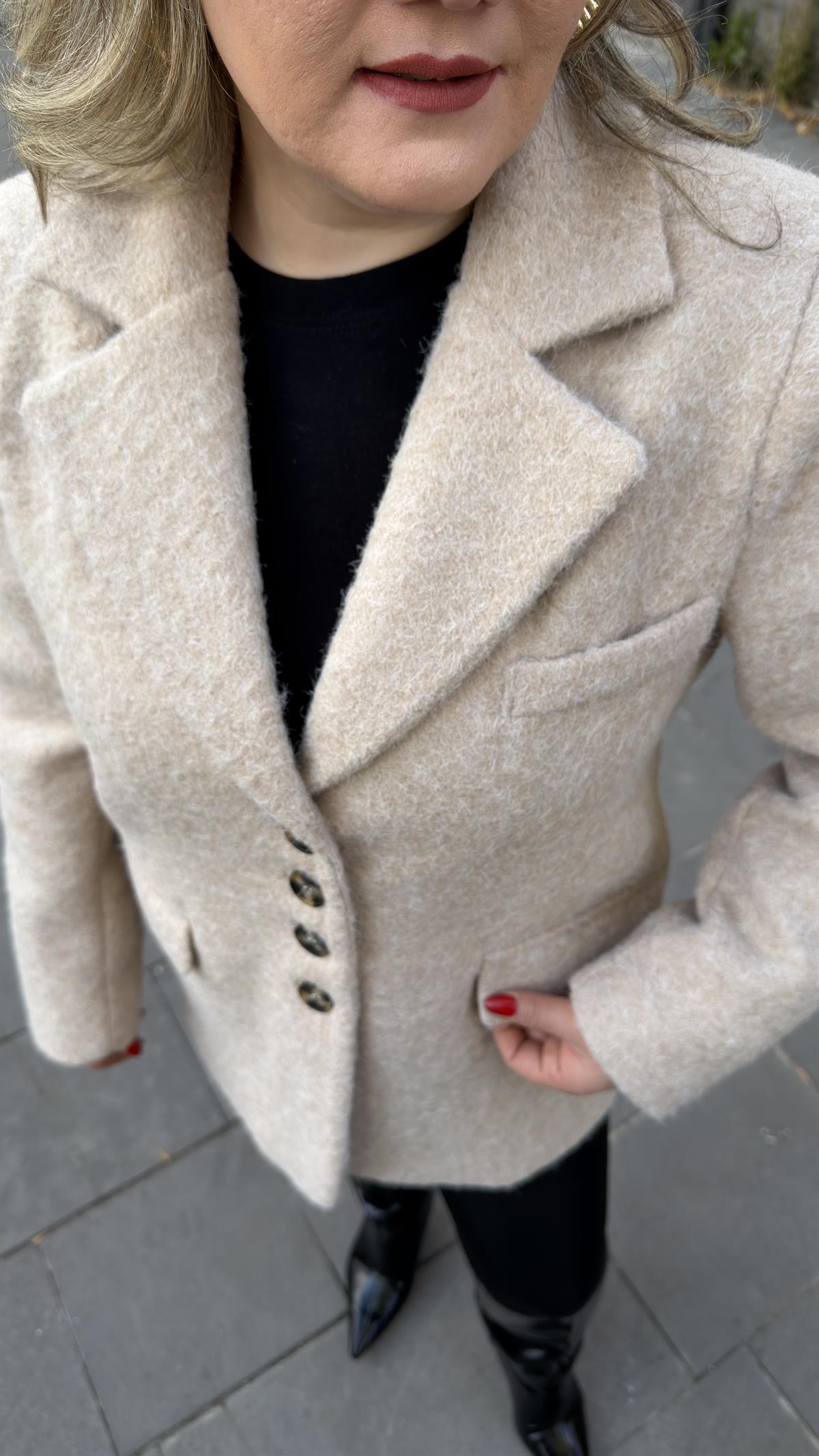 BUKLET BLAZER CEKET BEJ