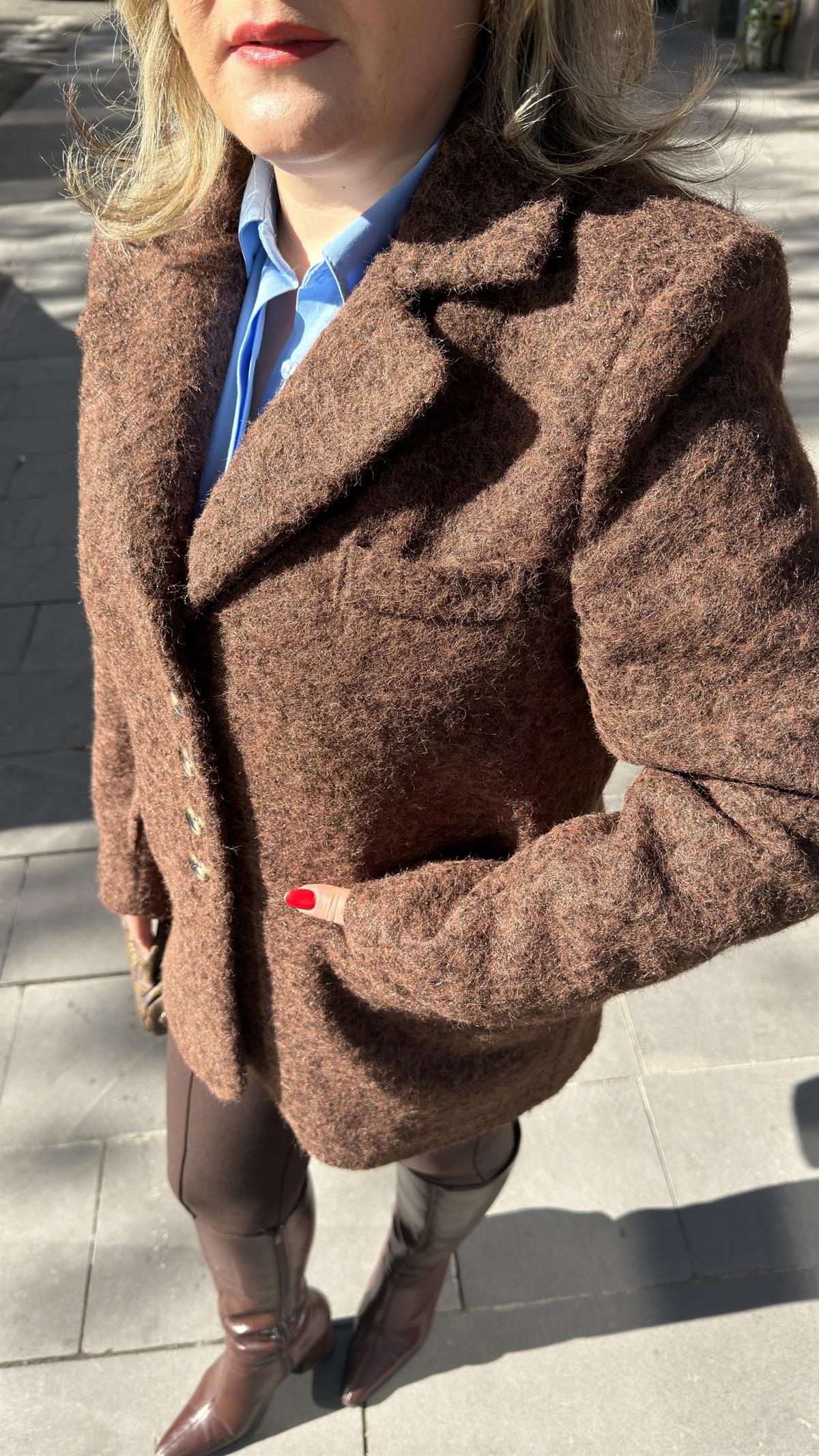 BUKLET BLAZER CEKET KAHVE
