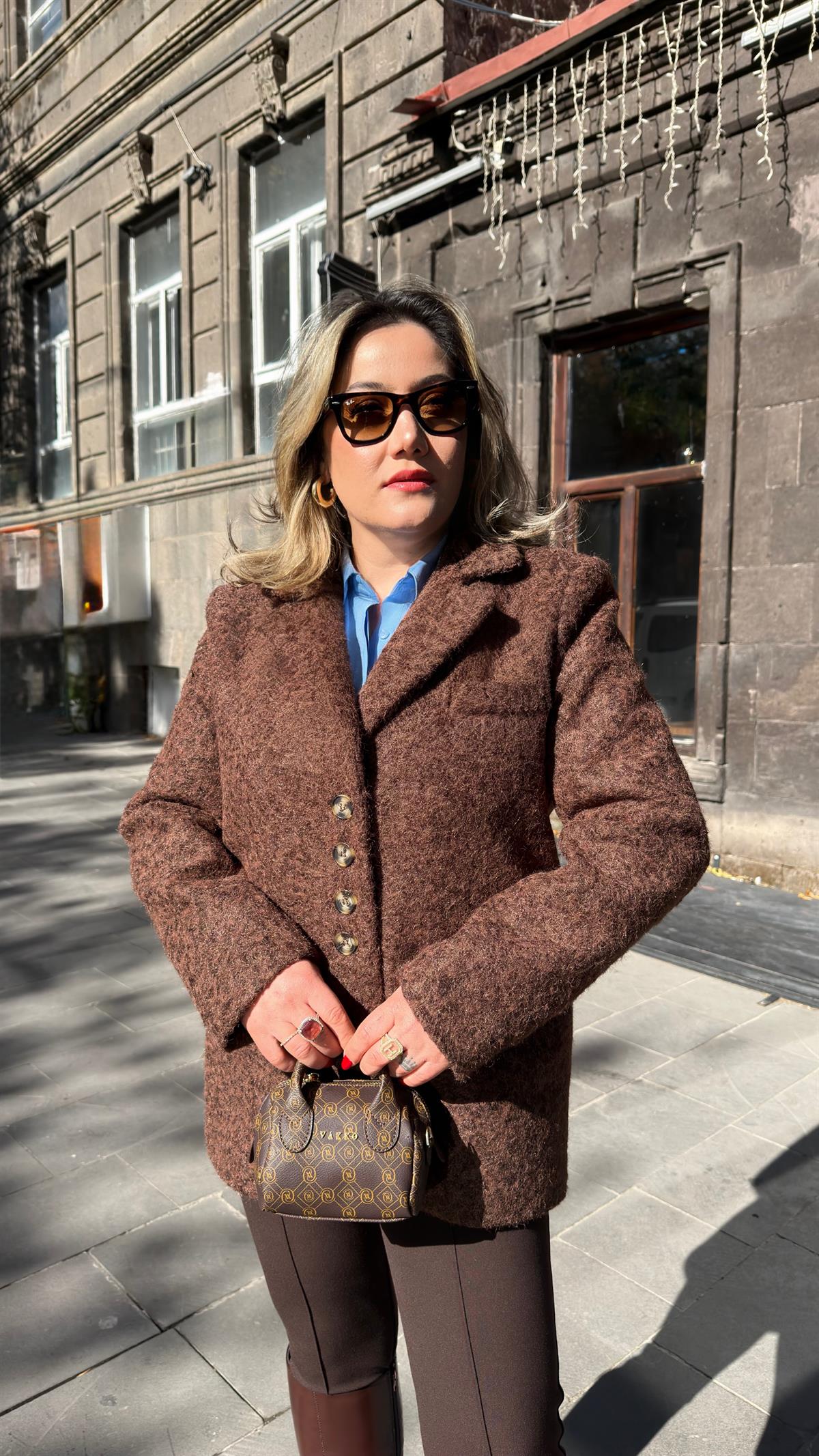 BUKLET BLAZER CEKET KAHVE