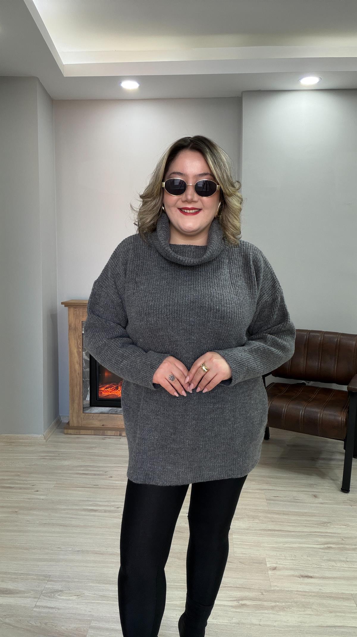 DEGAJE YAKA TUNİK KAZAK ANTRASİT