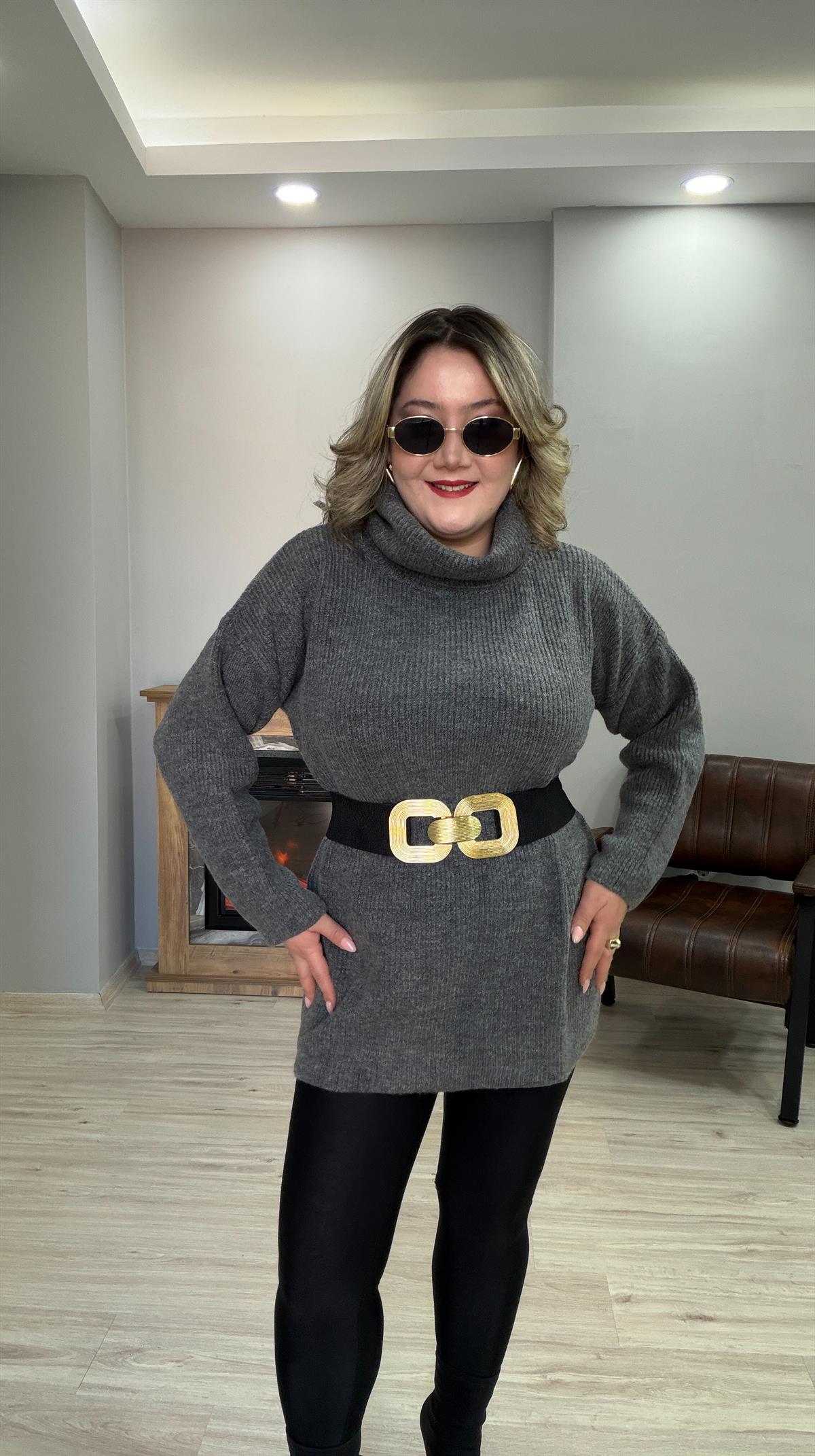 DEGAJE YAKA TUNİK KAZAK ANTRASİT