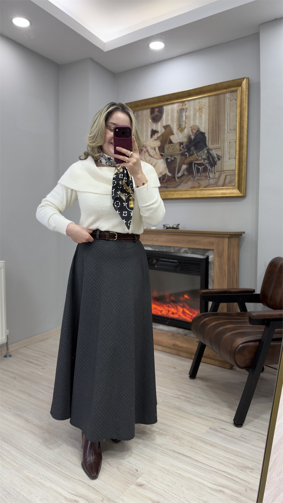 EKOSE KEMERLİ ETEK ANTRASİT