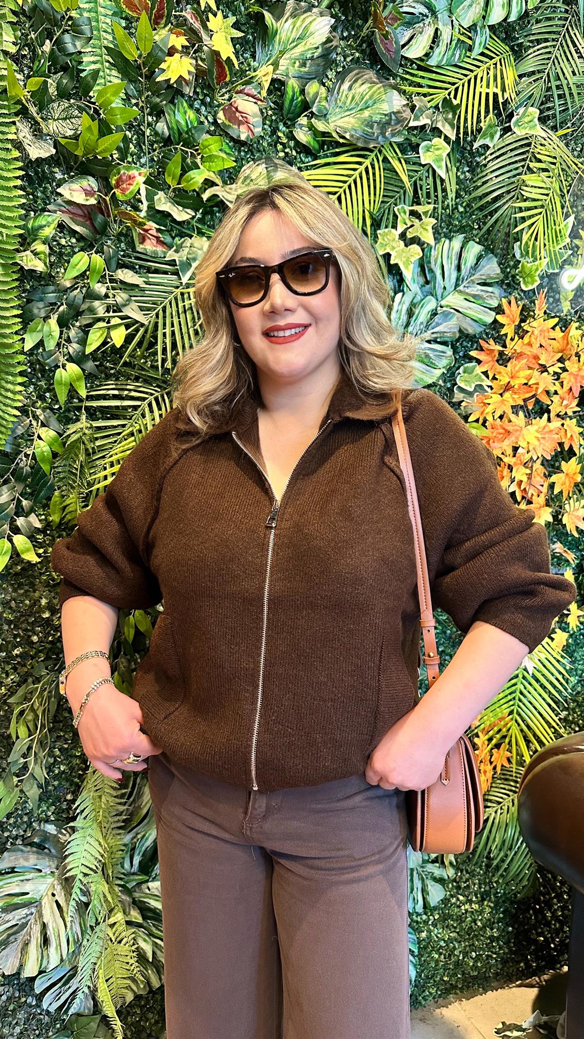 FERMUARLI BOMBER HIRKA KAHVE