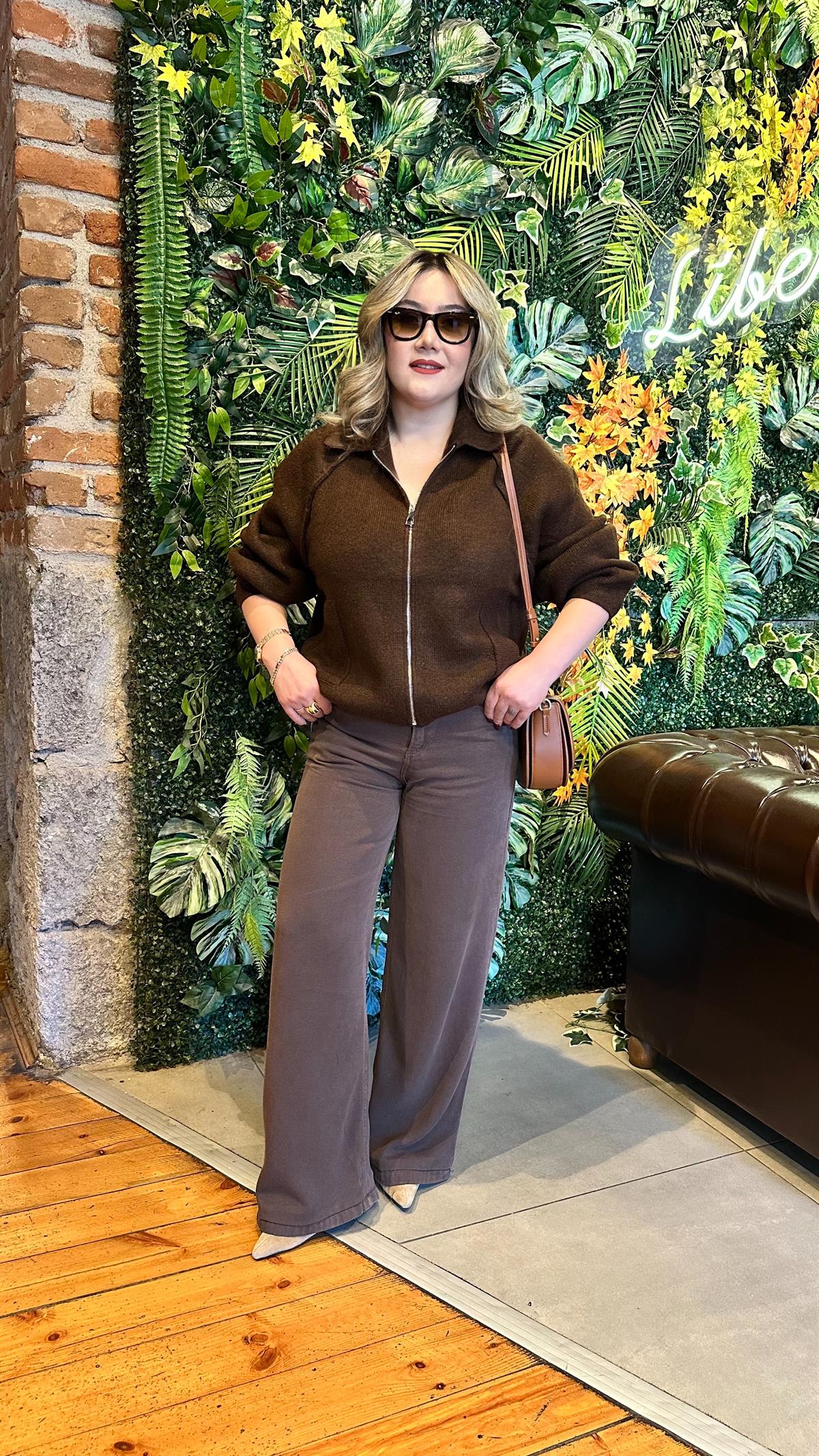 FERMUARLI BOMBER HIRKA KAHVE