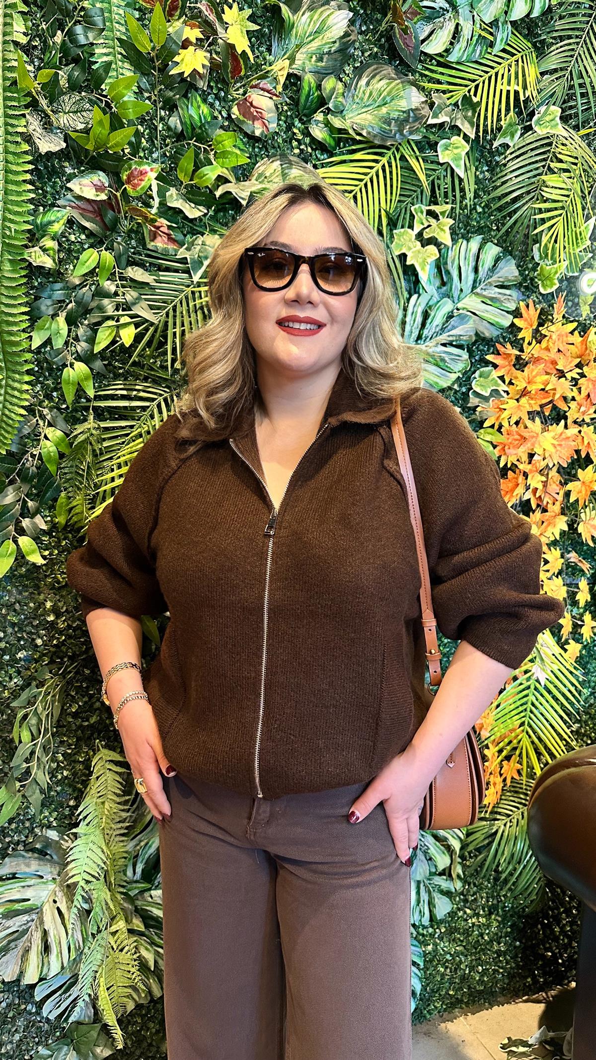 FERMUARLI BOMBER HIRKA KAHVE