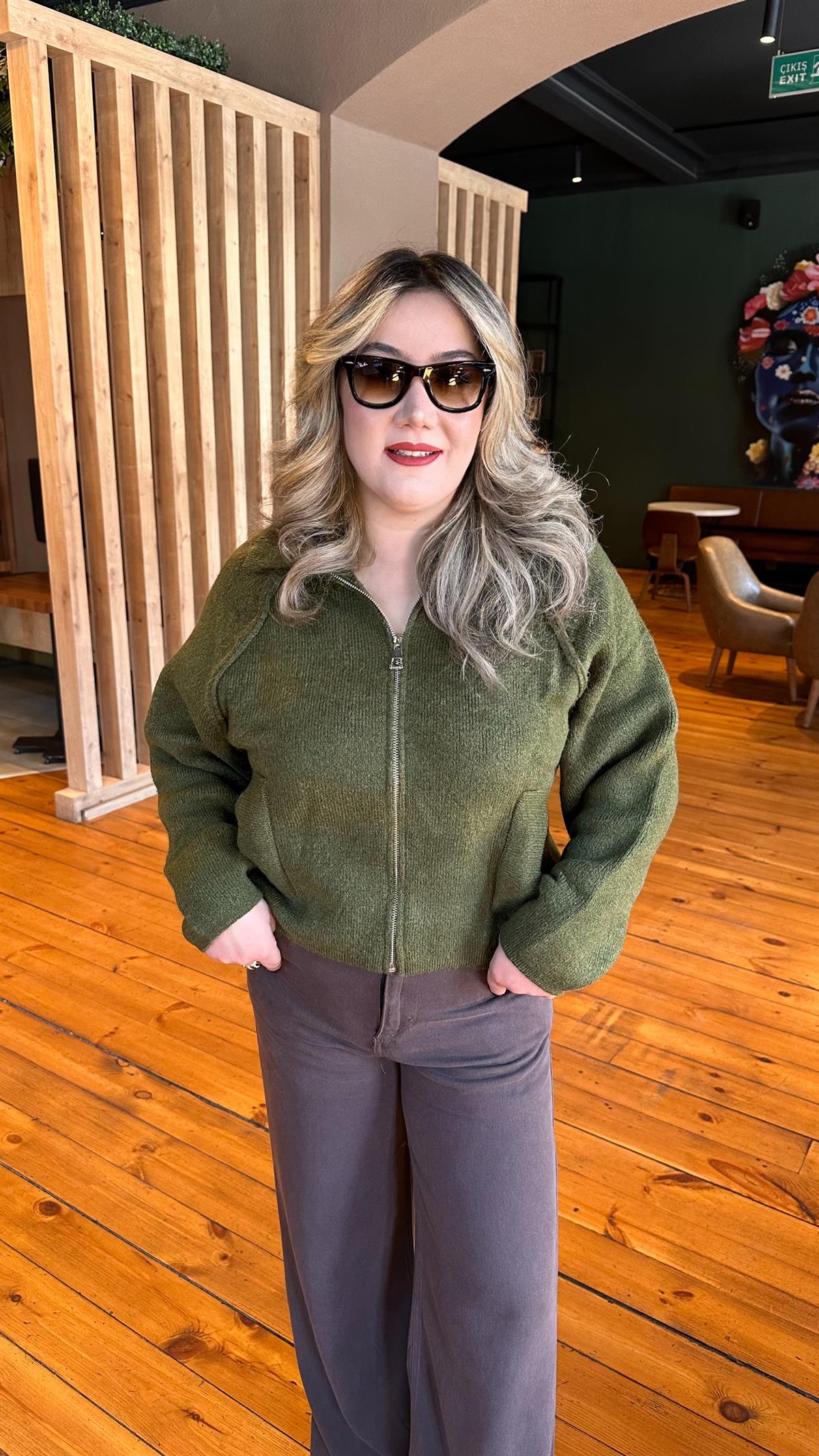 FERMUARLI BOMBER HIRKA YEŞİL
