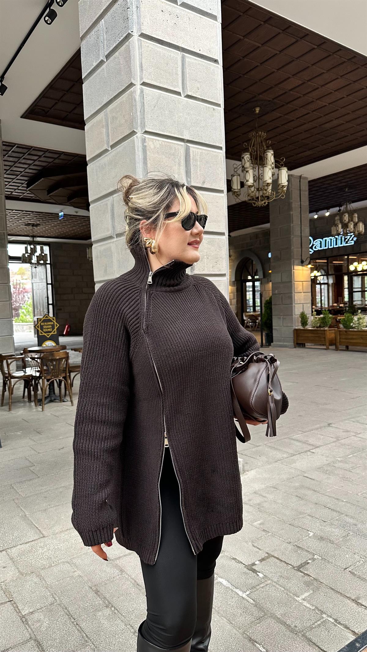 FERMUARLI TARZ HIRKA KAZAK KAHVE