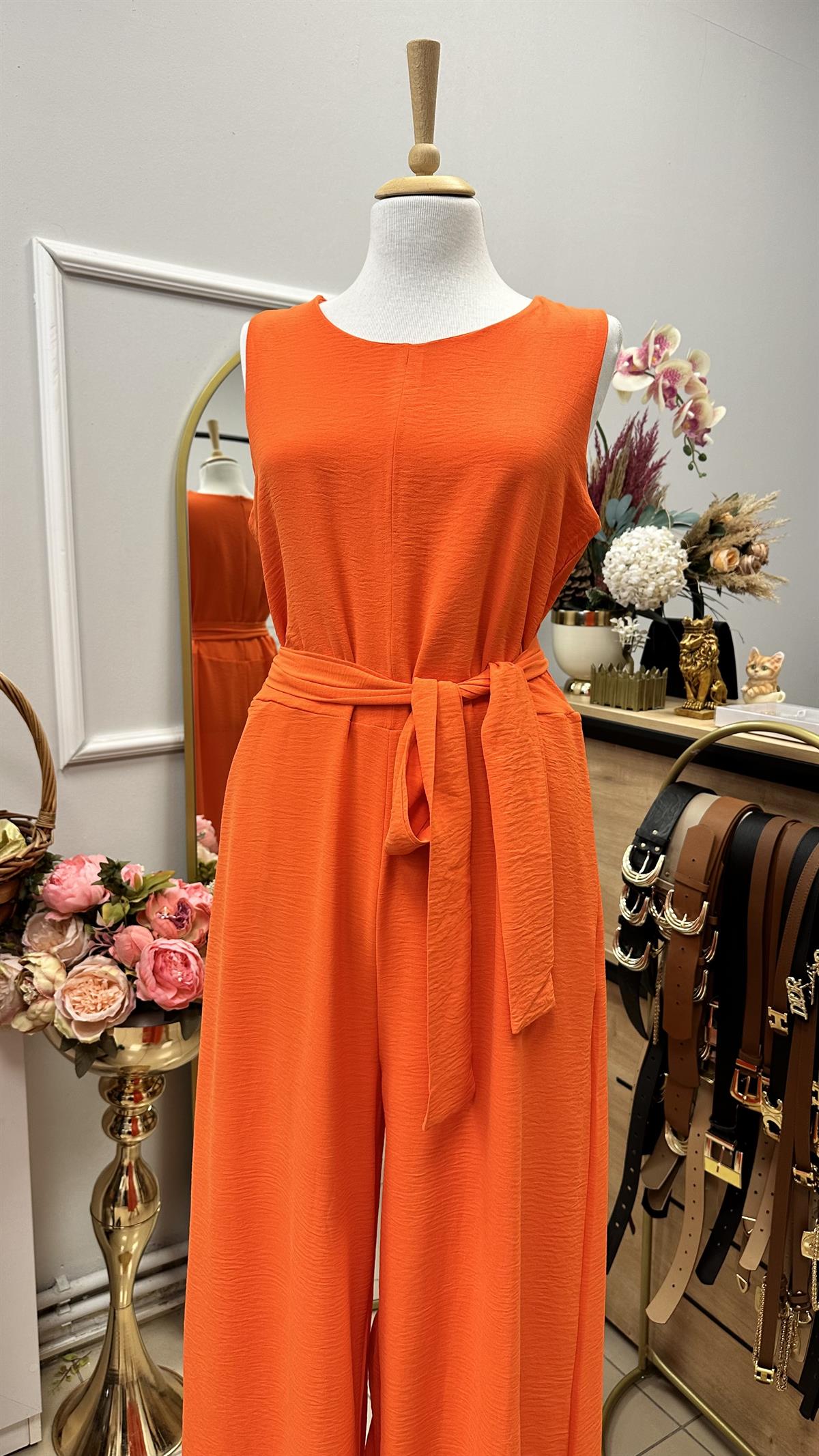 FRAPAN BELDEN KUŞAKLI TULUM  ORANGE