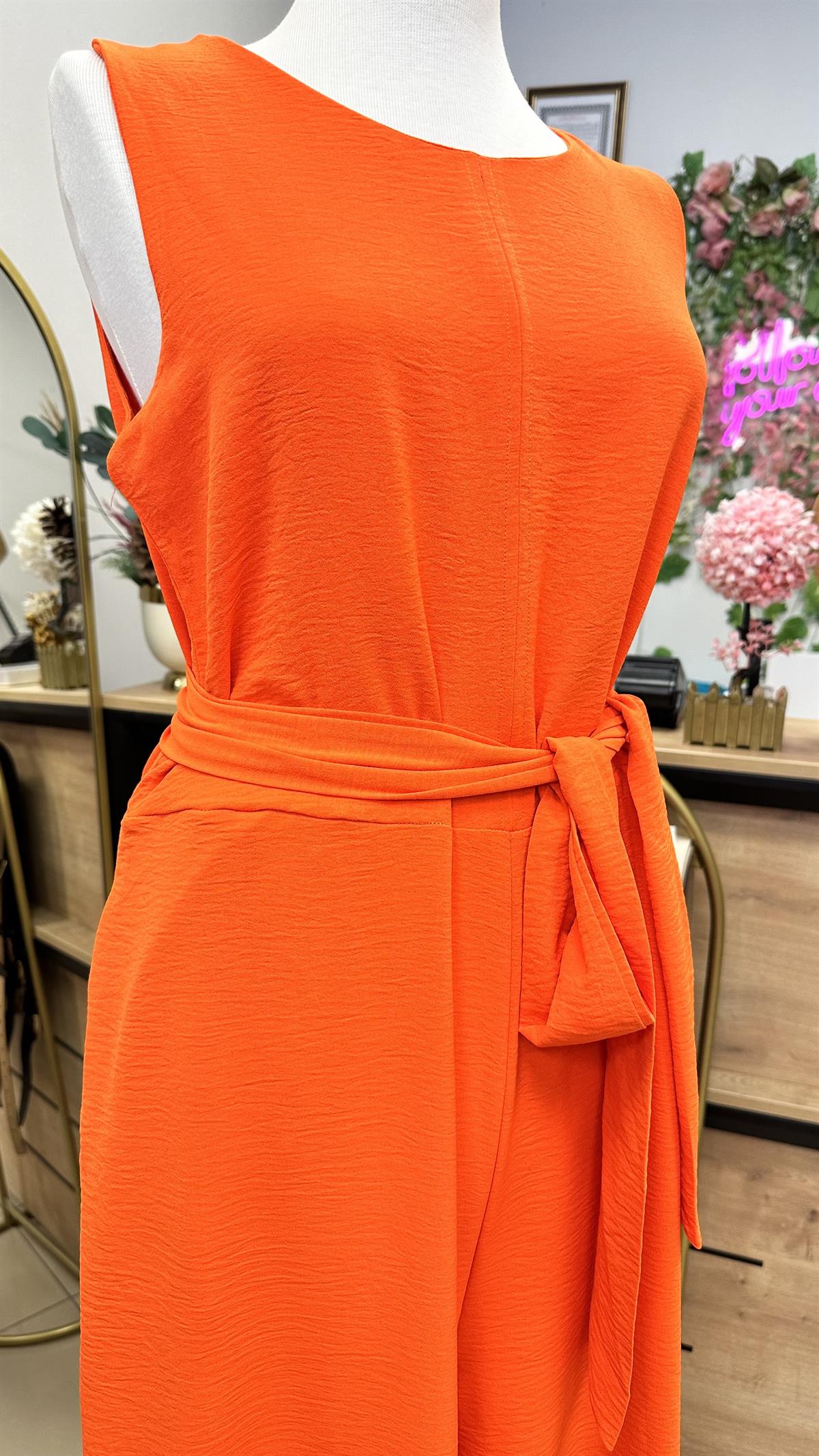 FRAPAN BELDEN KUŞAKLI TULUM  ORANGE
