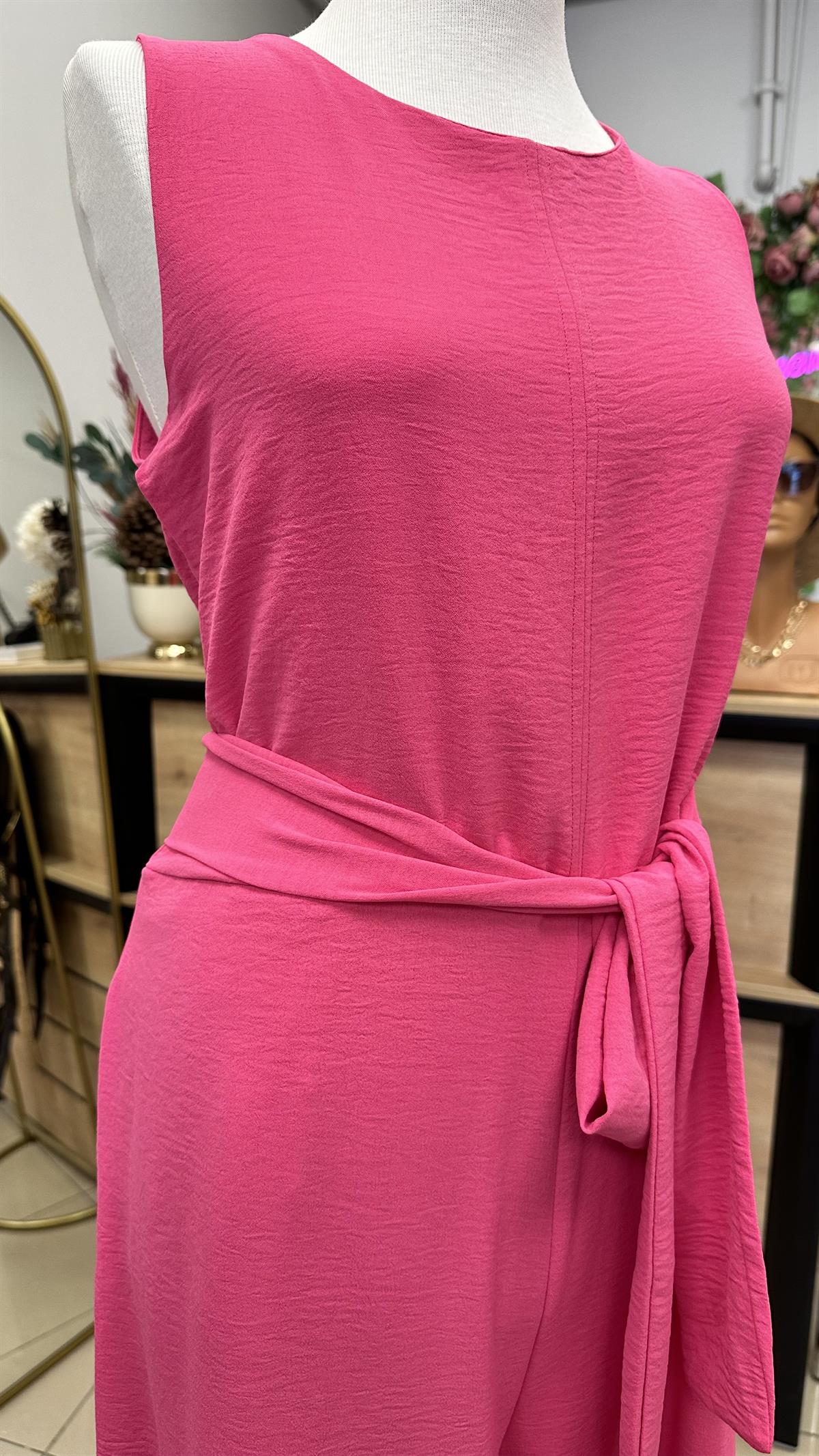 FRAPAN BELDEN KUŞAKLI TULUM PEMBE